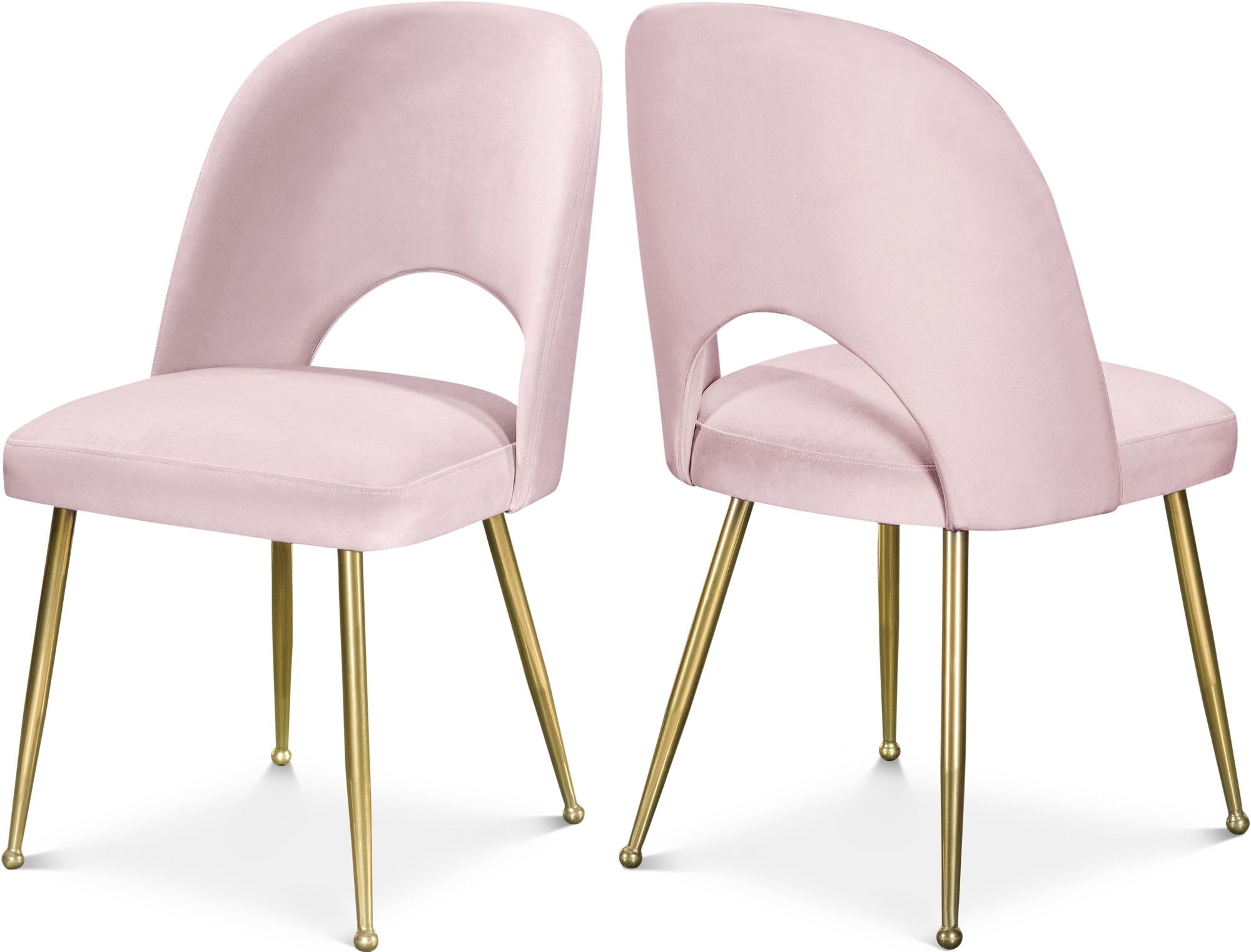 Logan Velvet Dining Chair with Brushed Gold Ball Leg Design