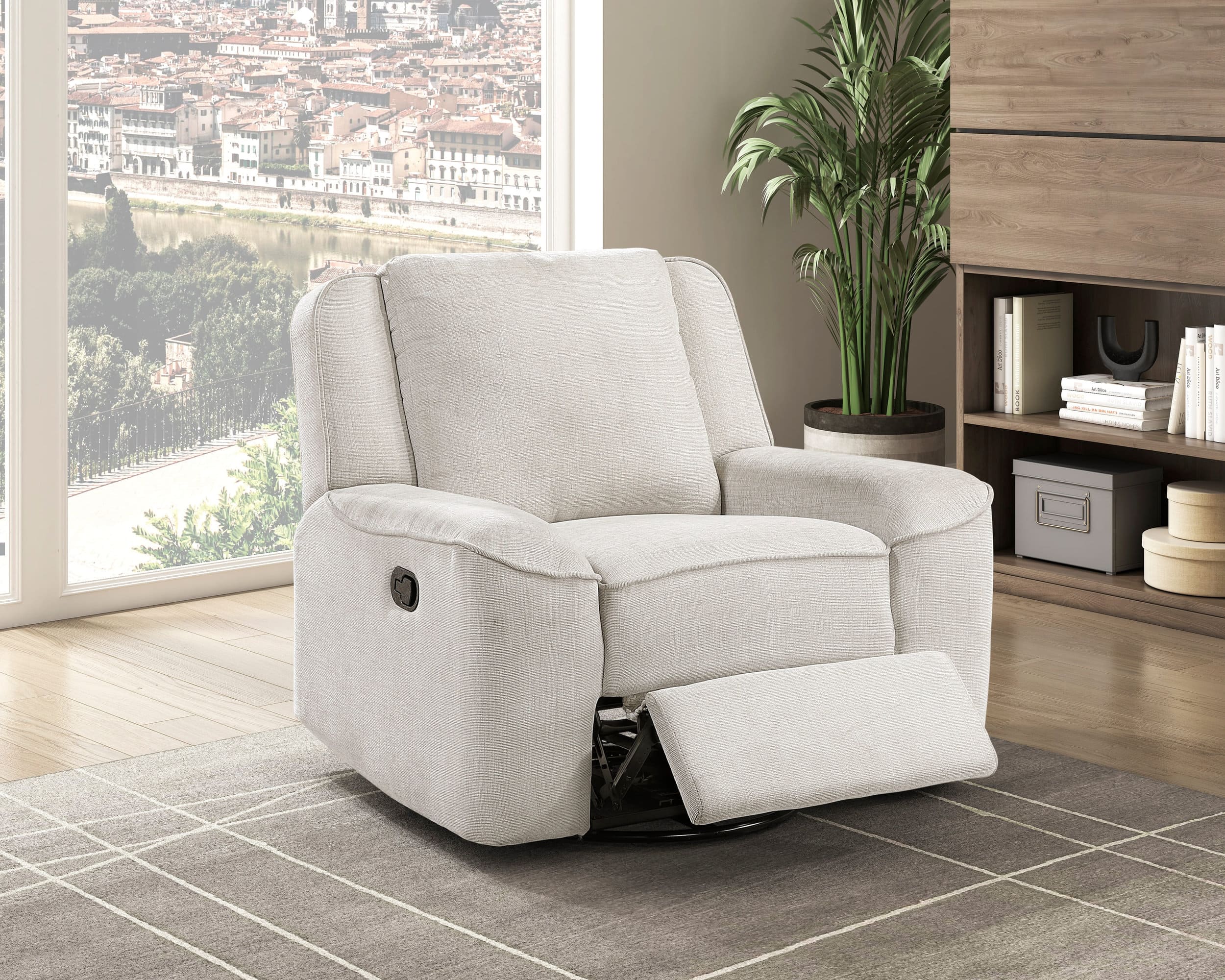 Monterey Chenille Swivel Reclining Chair