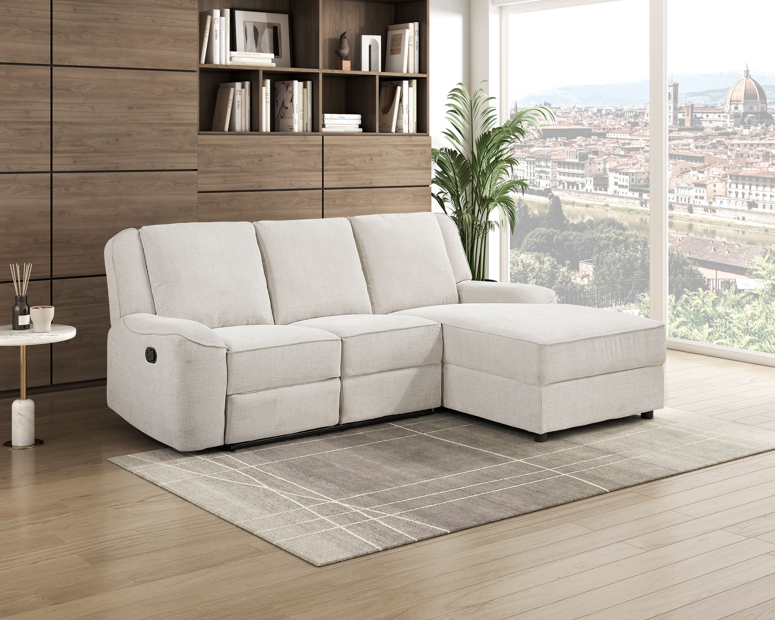 Monterey Chenille 2‑Piece Reclining Sectional with Right Chaise