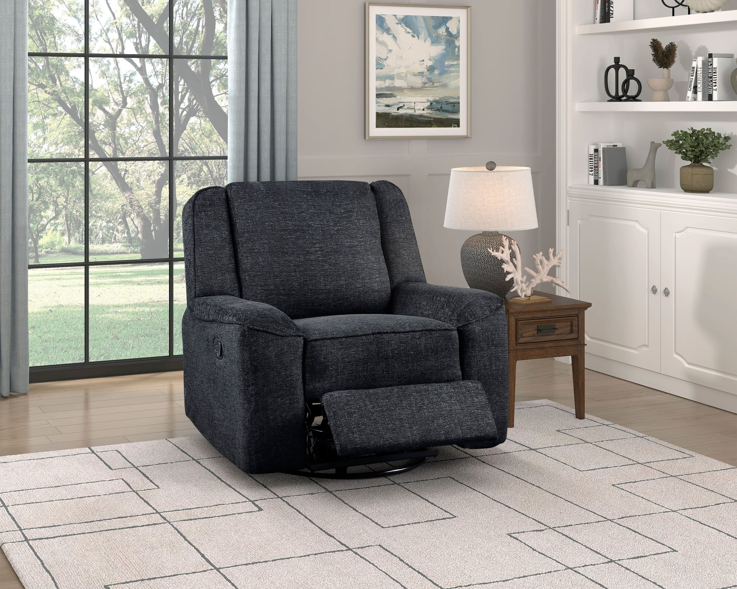 Monterey Chenille Swivel Reclining Chair