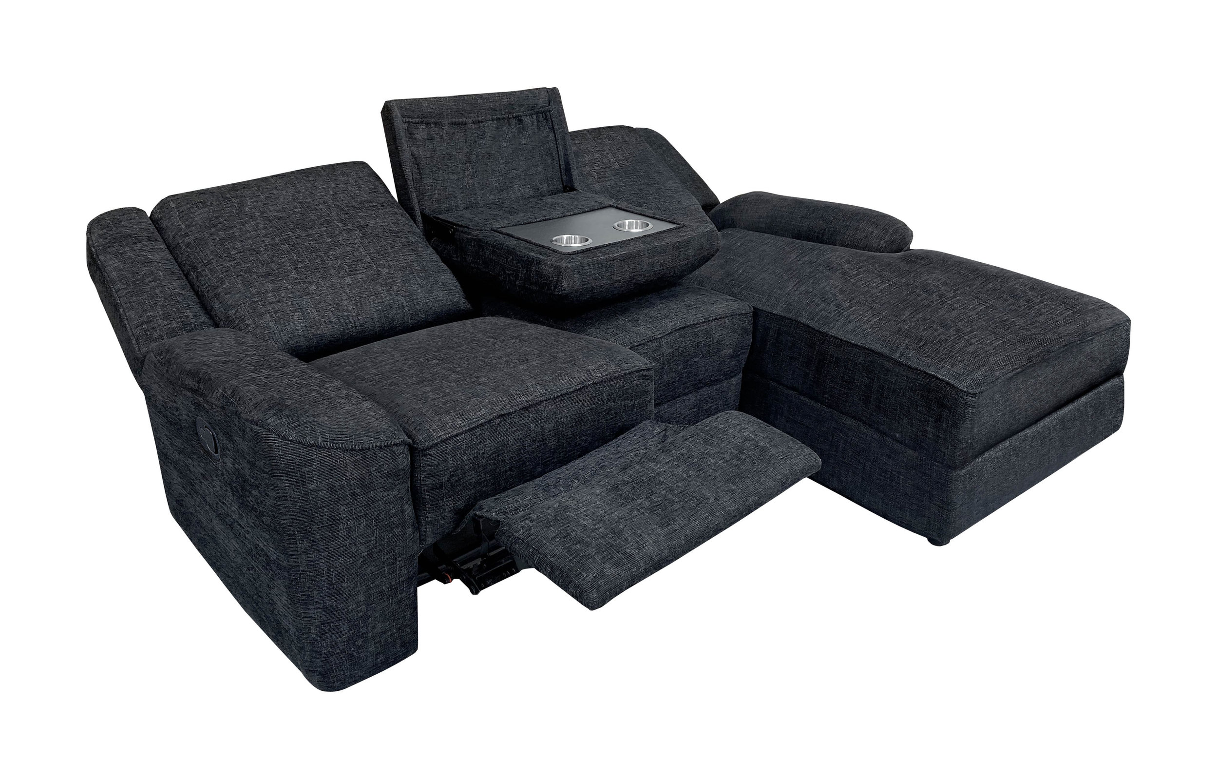 Monterey Chenille 2‑Piece Reclining Sectional with Right Chaise