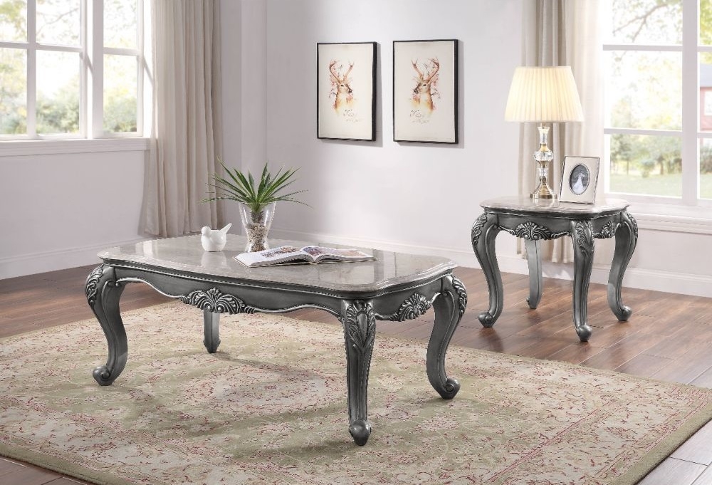 Ariadne Marble/Wood Coffee Table
