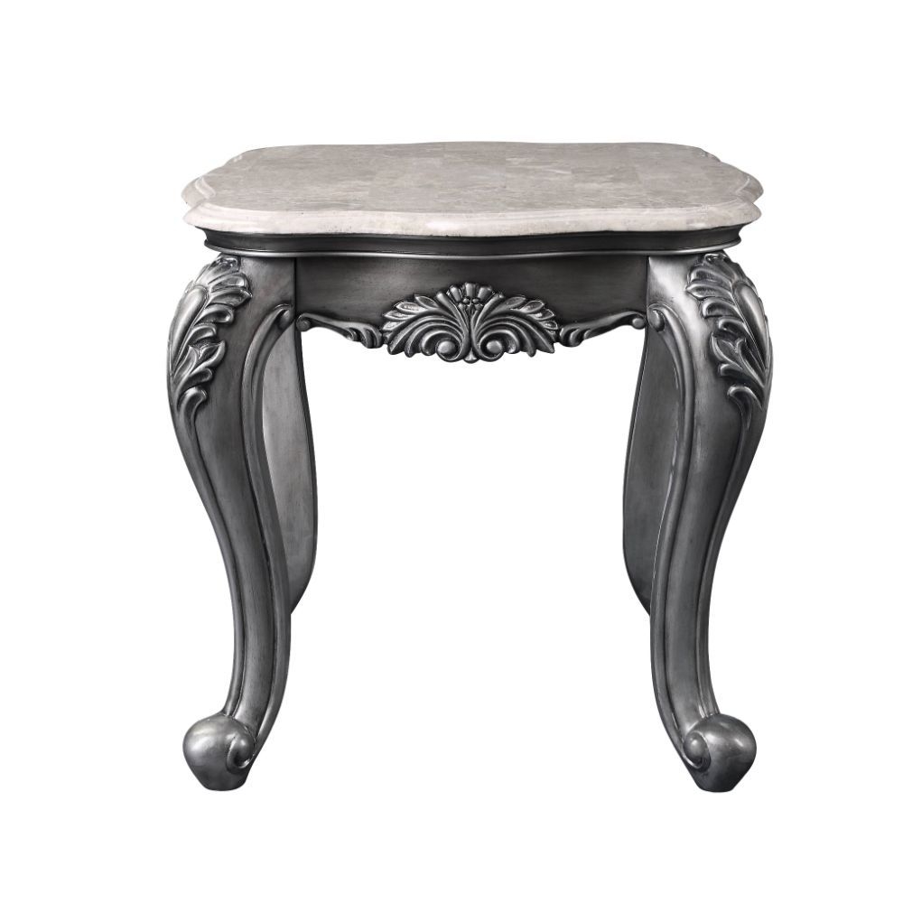 Ariadne Marble/Wood End Table