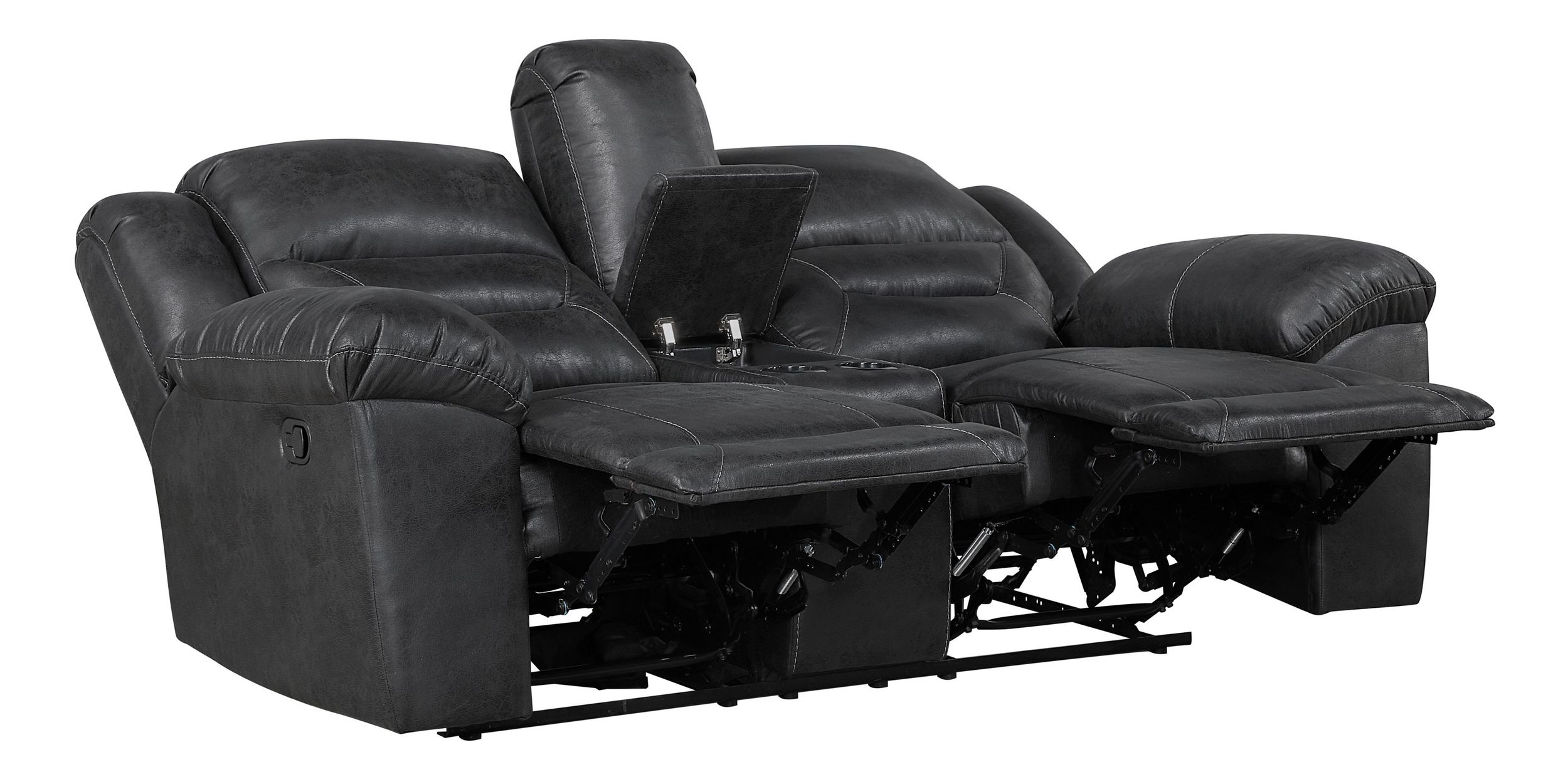 Hazen Microfiber Double Reclining Living Room Set