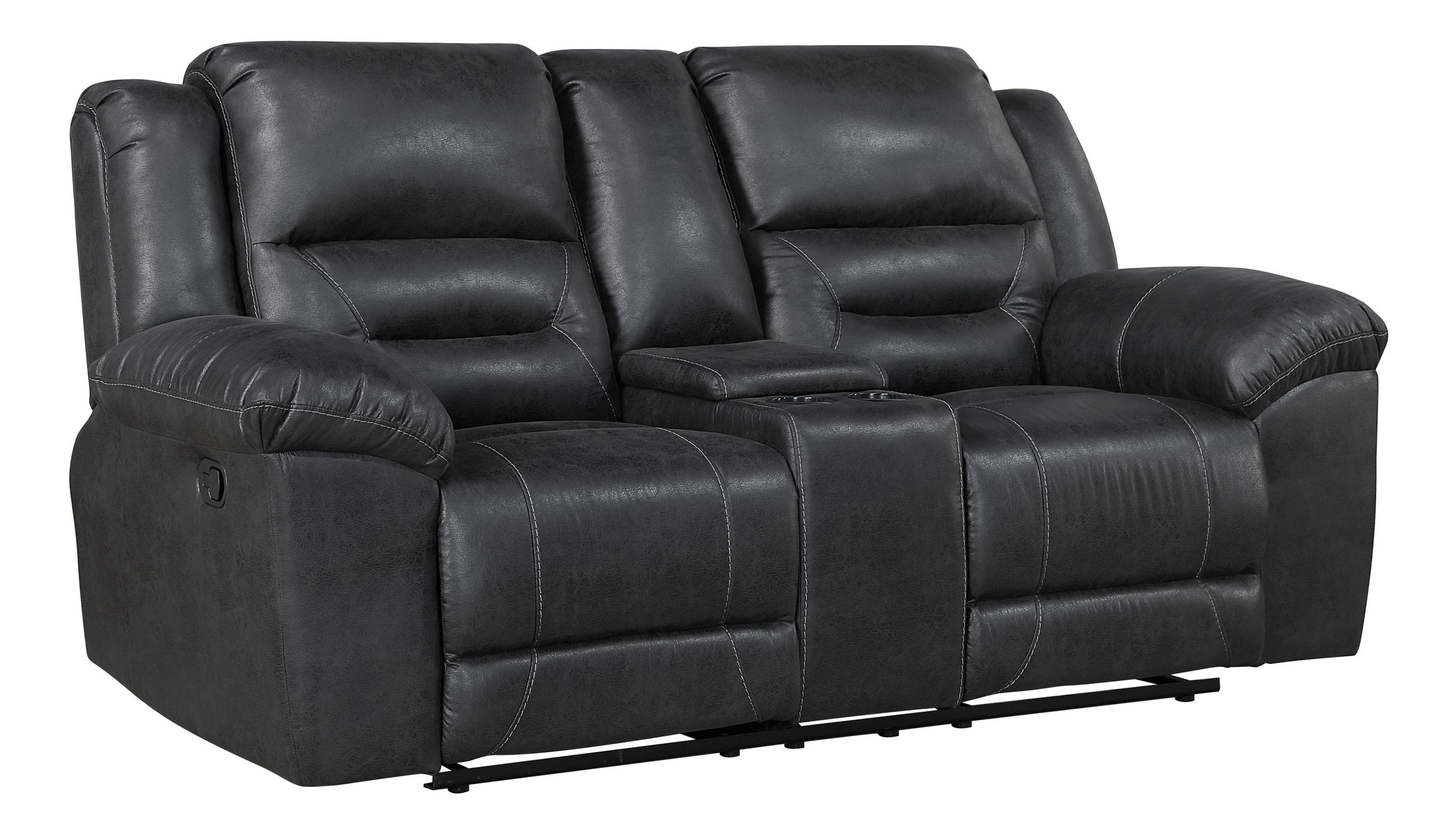 Hazen Microfiber Double Reclining Living Room Set