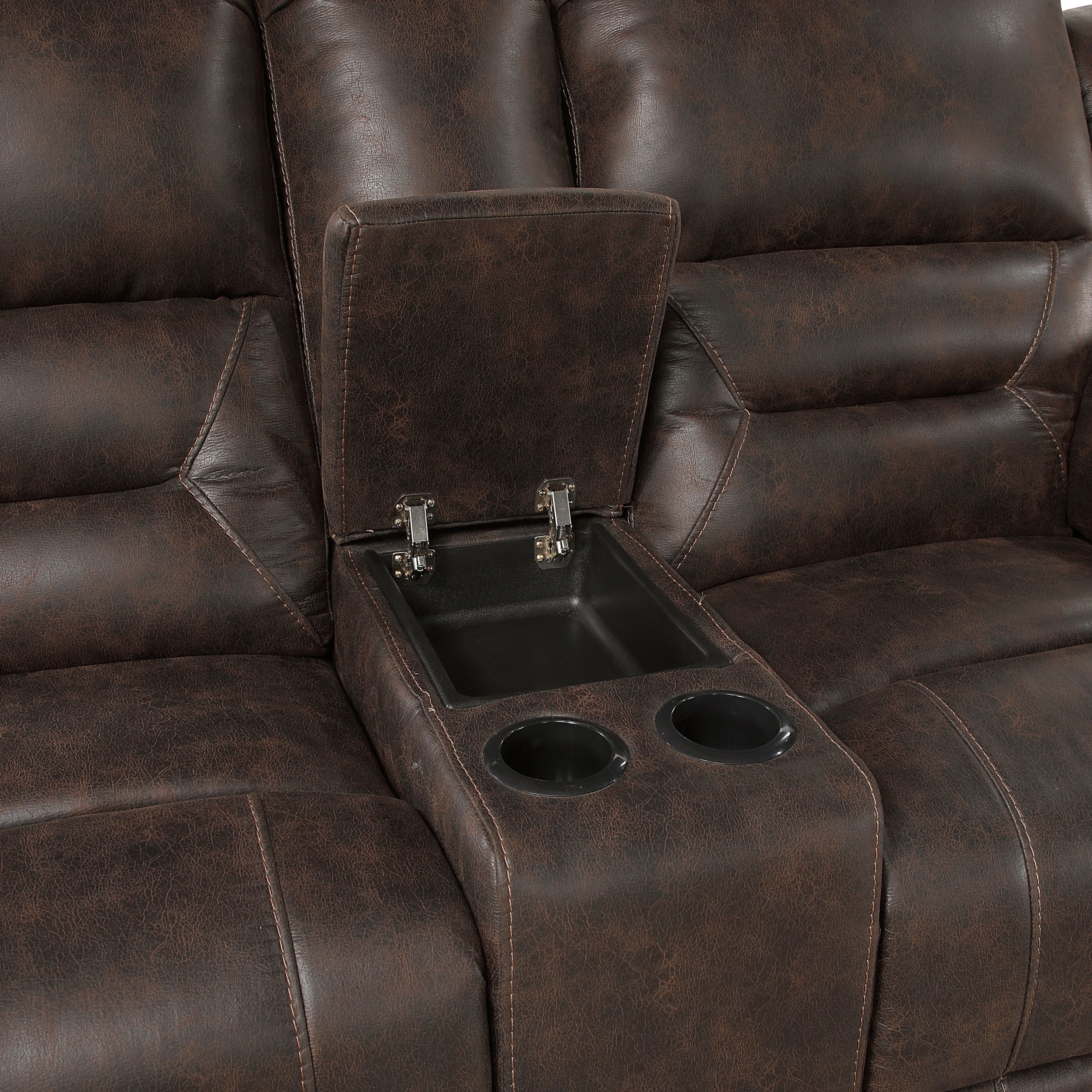 Hazen Microfiber Double Reclining Living Room Set