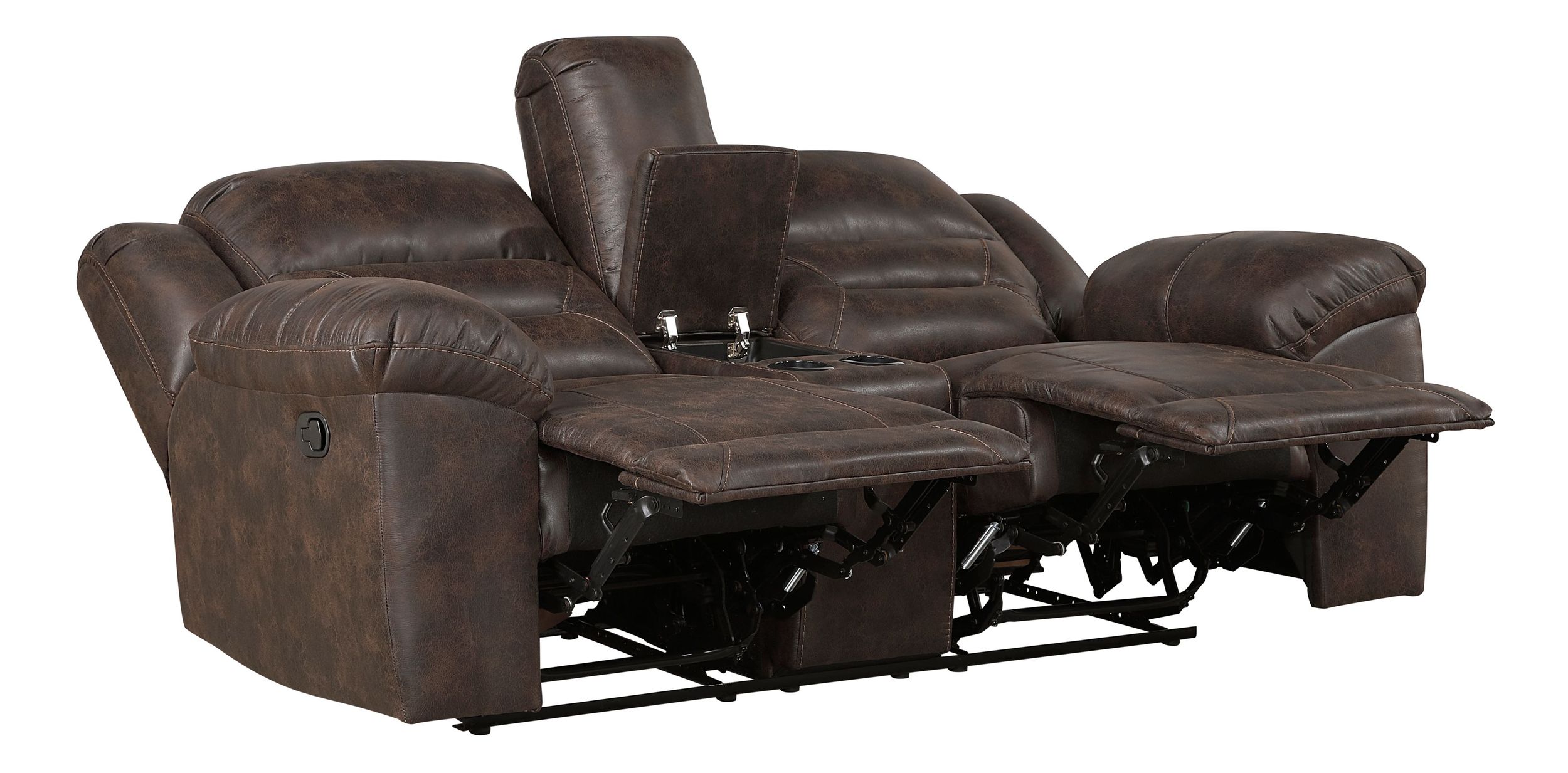 Hazen Microfiber Double Reclining Living Room Set