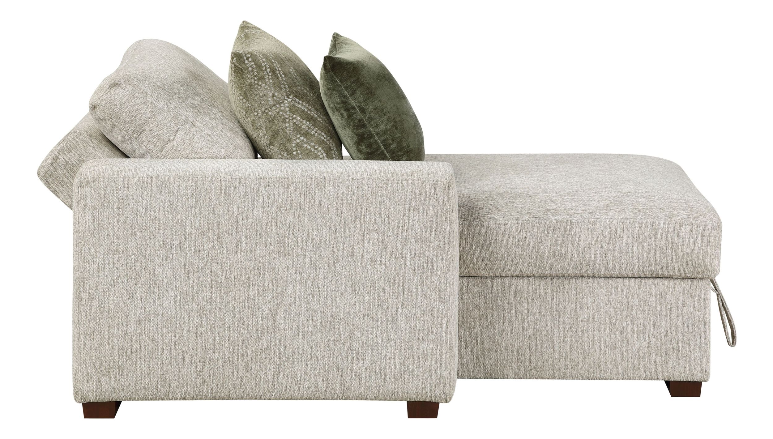 Isla Microfiber Convertible Modular Chaise Lounge with Arms & Hidden Storage