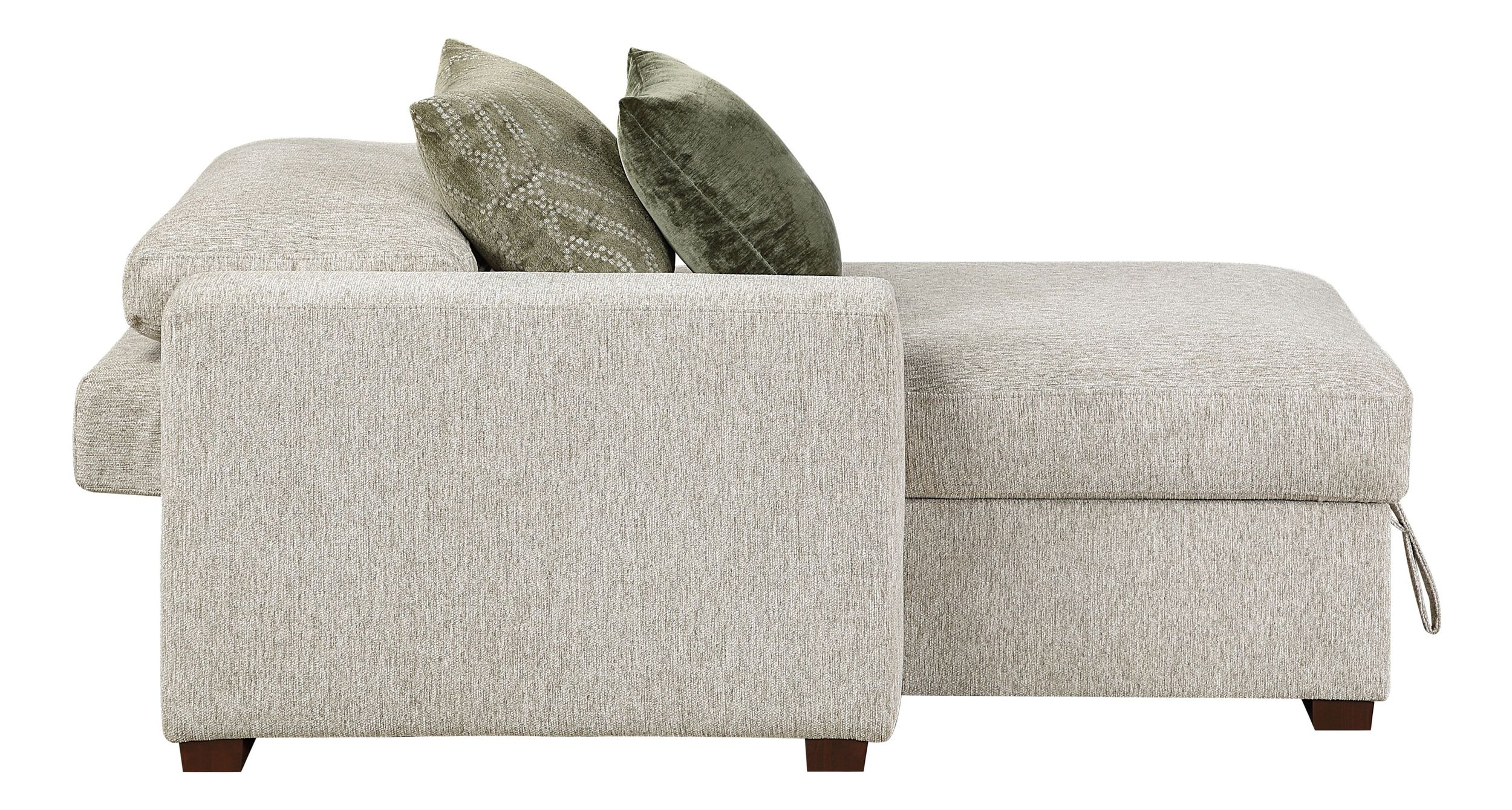 Isla Microfiber Convertible Modular Chaise Lounge with Arms & Hidden Storage