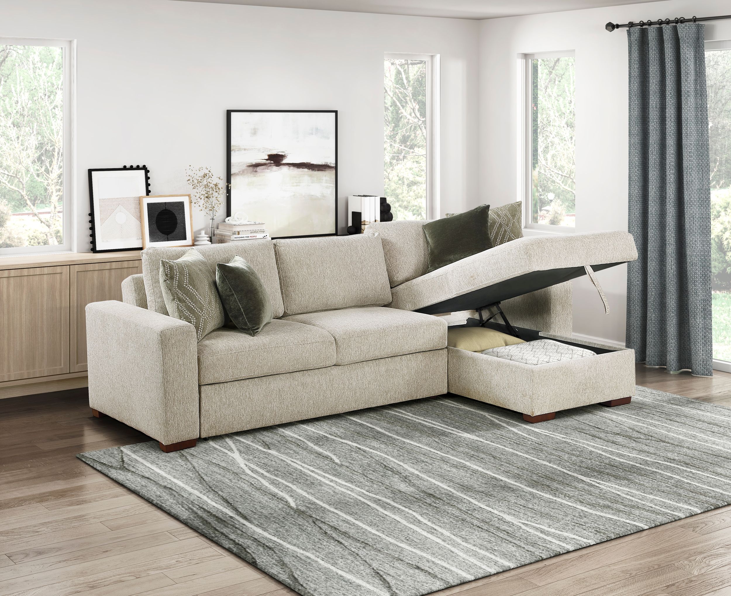 Isla Microfiber 2-Piece Modular Sectional Sofa with Reversible Chaise
