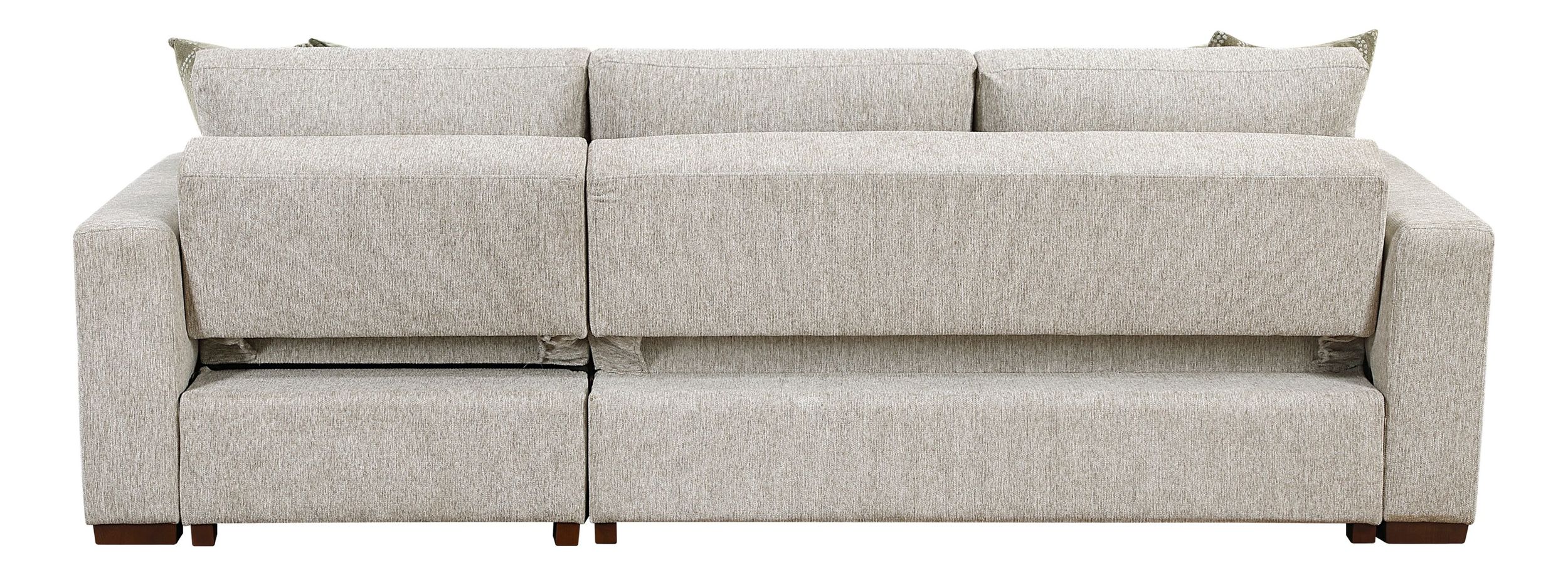Isla Microfiber 2-Piece Modular Sectional Sofa with Reversible Chaise & Pull-Out Bed