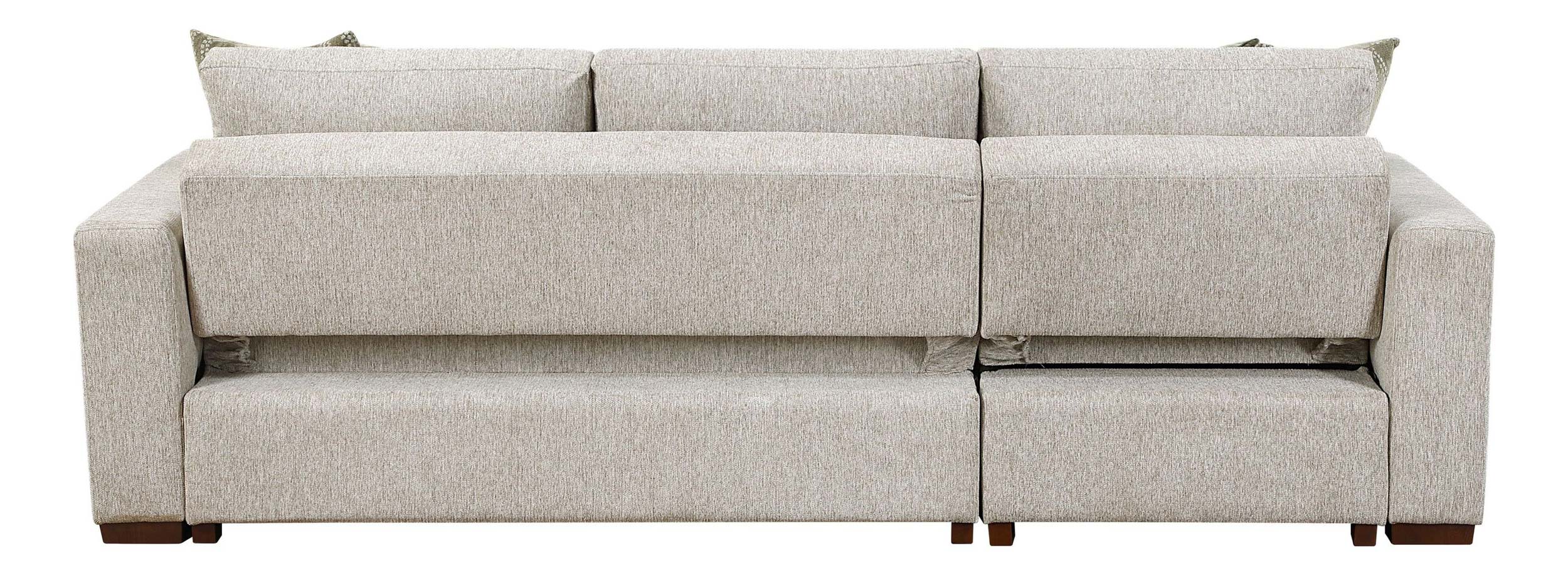 Isla Microfiber 2-Piece Modular Sectional Sofa with Reversible Chaise & Pull-Out Bed