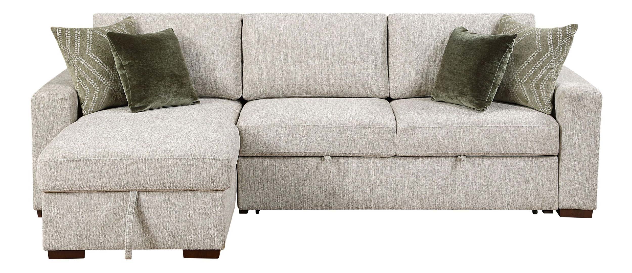Isla Microfiber 2-Piece Modular Sectional Sofa with Reversible Chaise & Pull-out Bed