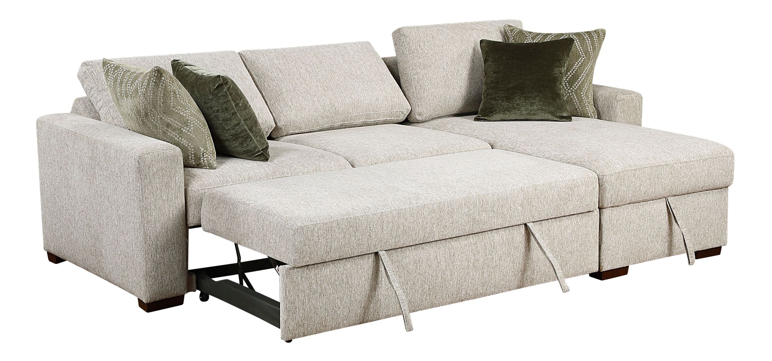 Isla Microfiber 2-Piece Modular Sectional Sofa with Reversible Chaise & Pull-Out Bed