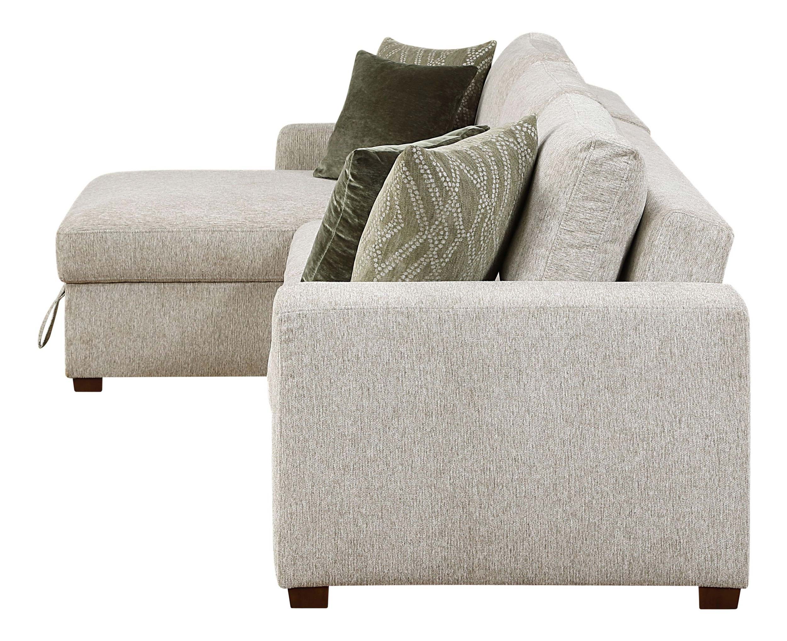 Isla Microfiber 2-Piece Modular Sectional Sofa with Reversible Chaise & Pull-Out Bed
