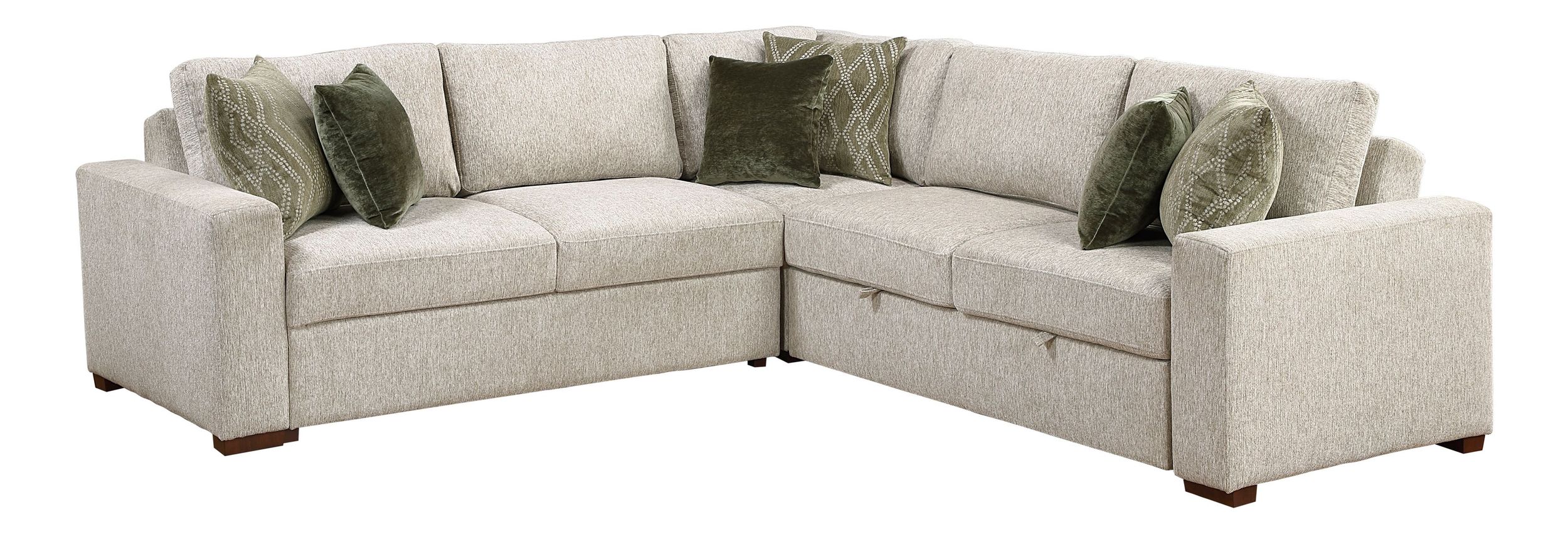 Isla L-Shaped Microfiber 3-Piece Modular Sectional with Pull-out Bed