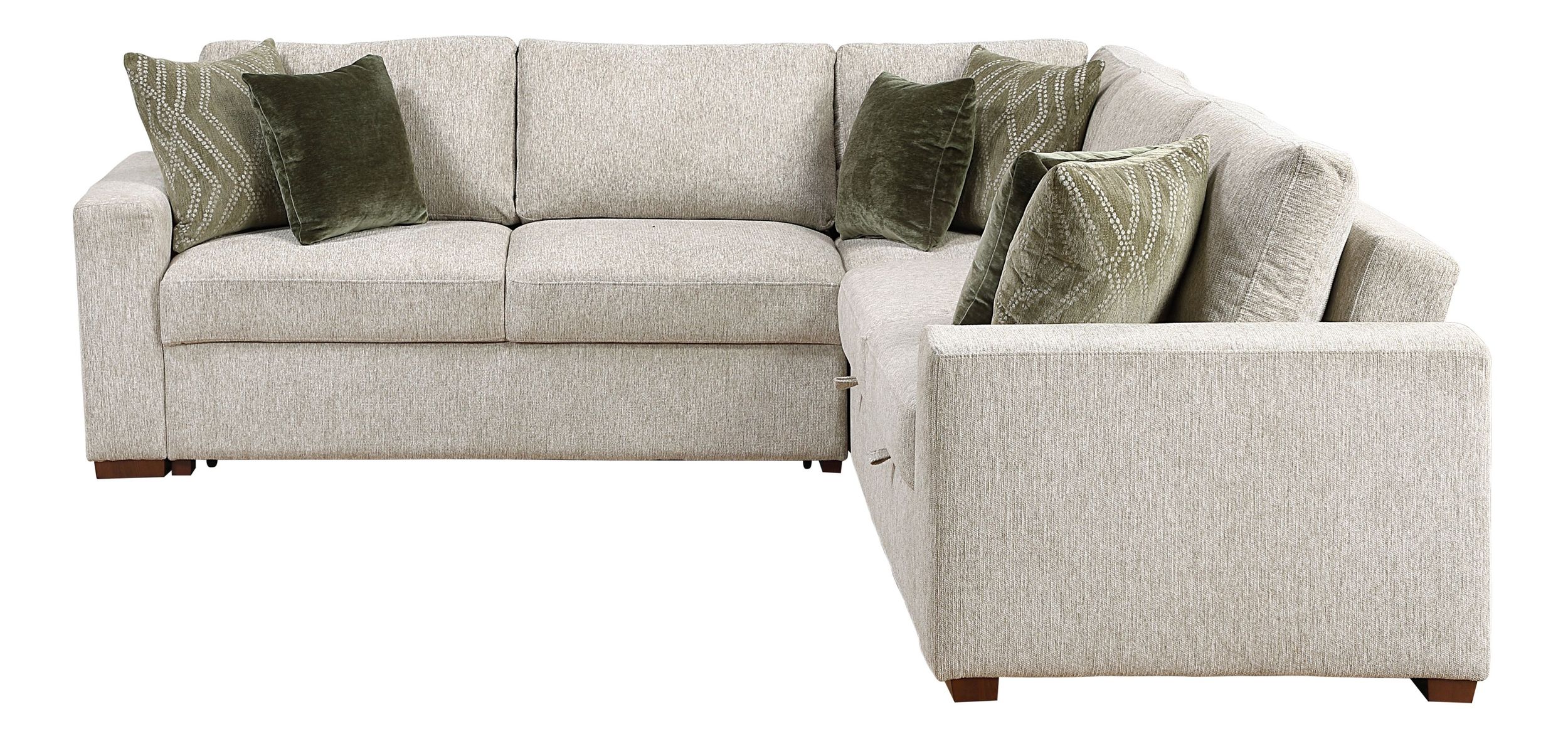 Isla L-Shaped Microfiber 3-Piece Modular Sectional with Pull-out Bed