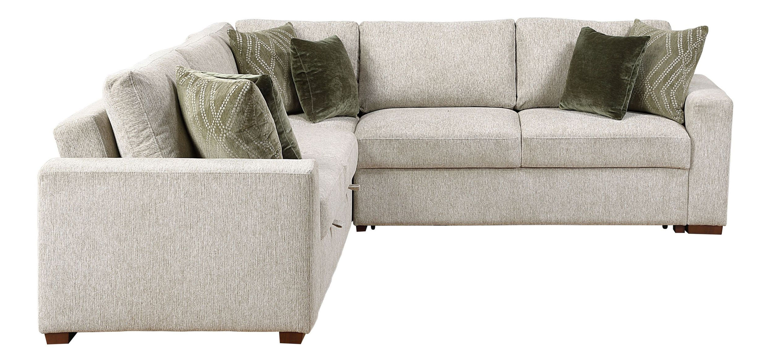 Isla L-Shaped Microfiber 3-Piece Modular Sectional with Pull-out Bed