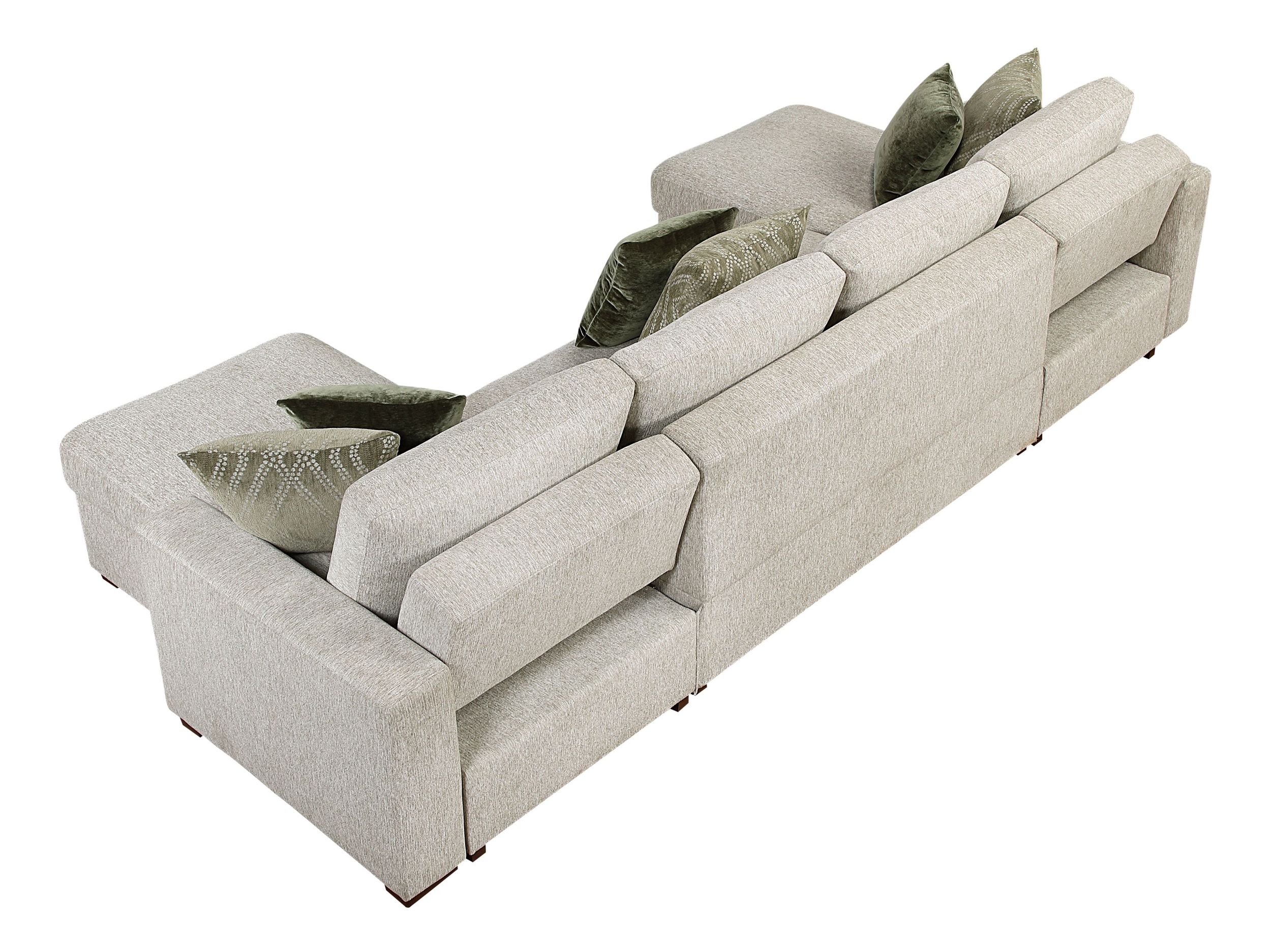 Isla U-Shaped Microfiber 3-Piece Double Chaise Modular Sectional