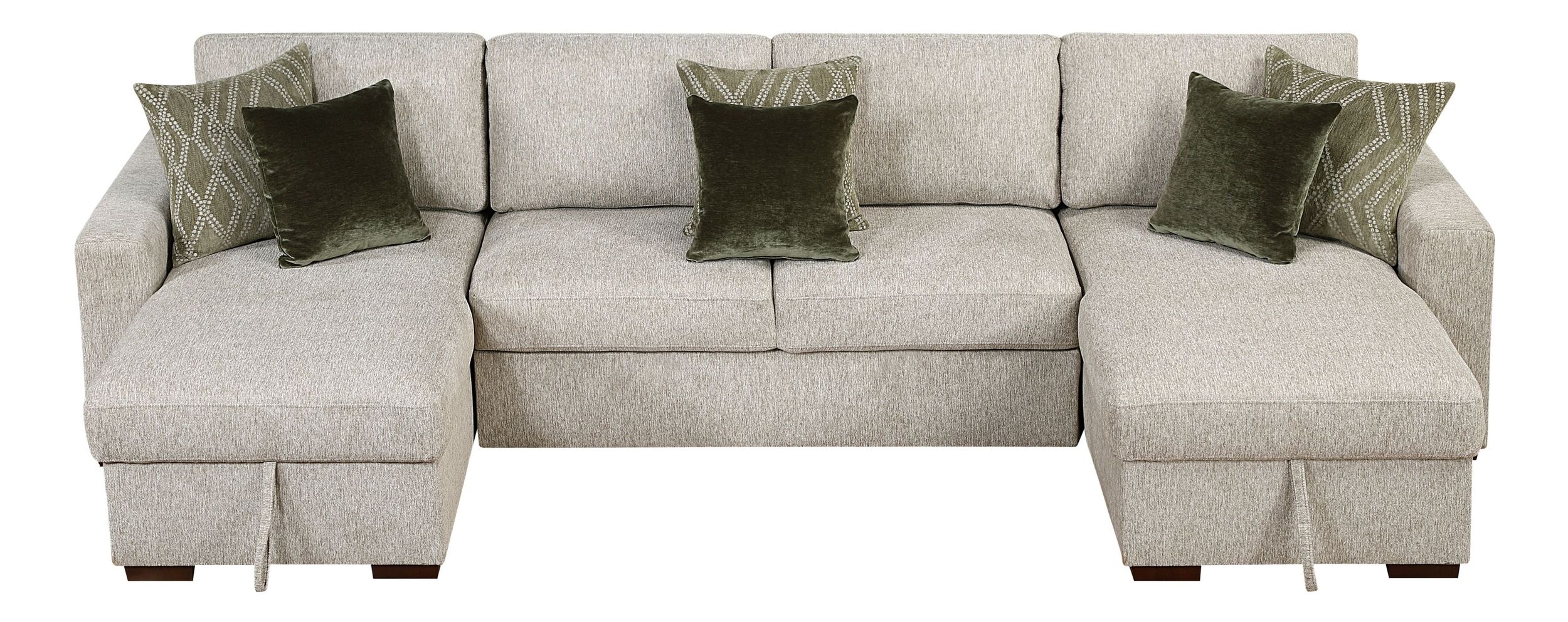 Isla U-Shaped Microfiber 3-Piece Double Chaise Modular Sectional
