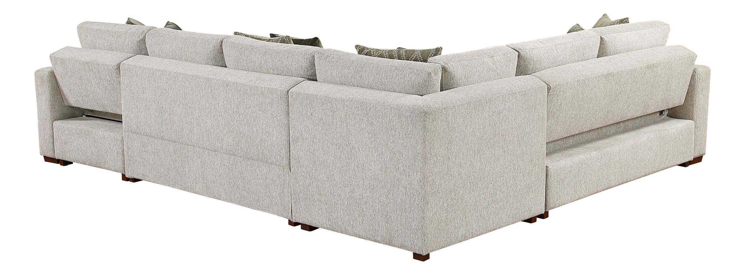 Isla U-Shaped Microfiber 4-Piece Modular Sectional with Reversible Chaise & Pull-out Bed