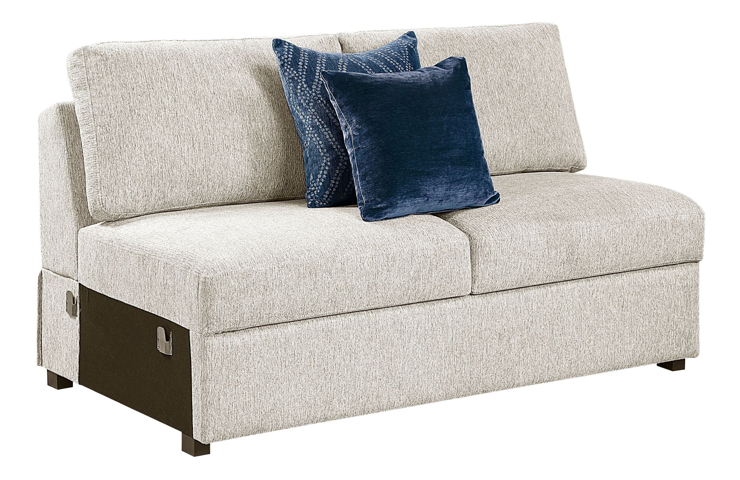 Isla Microfiber 2-Piece Modular Sectional Sofa with Reversible Chaise & Pull-out Bed