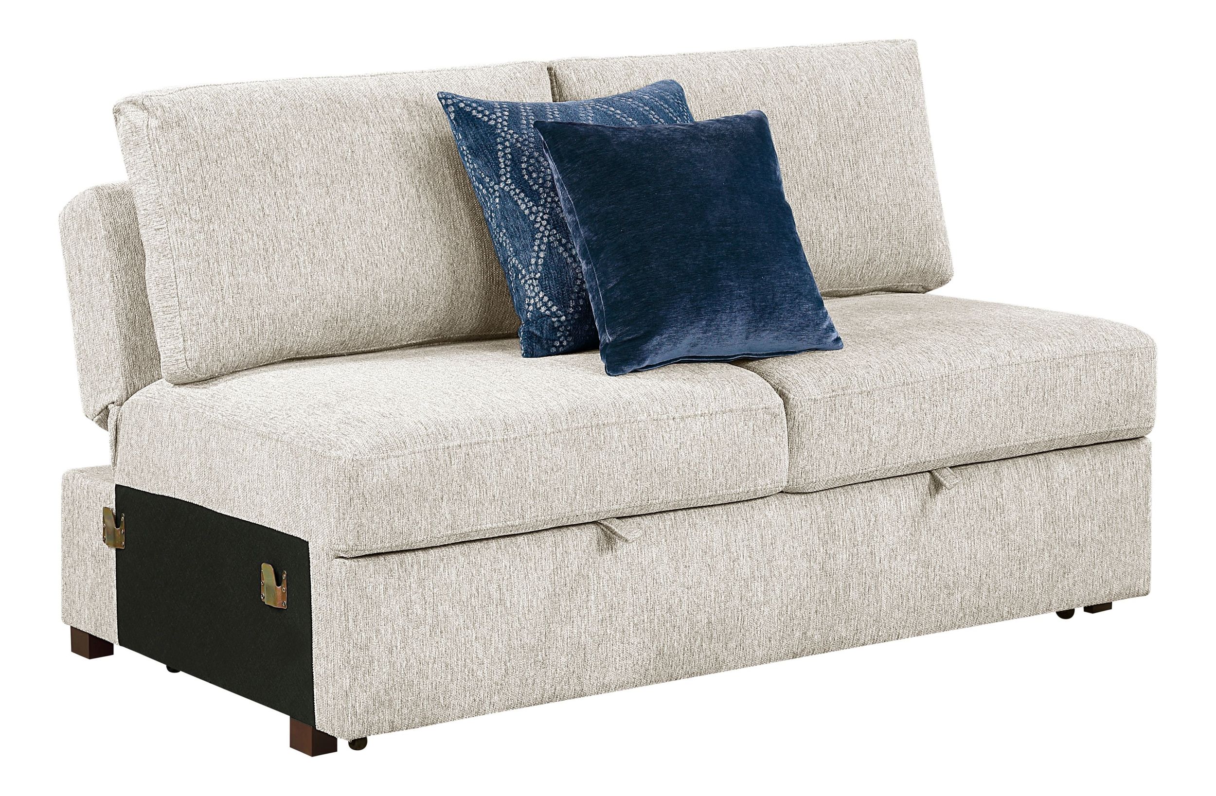 Isla L-Shaped Microfiber 3-Piece Modular Sectional with Pull-out Bed