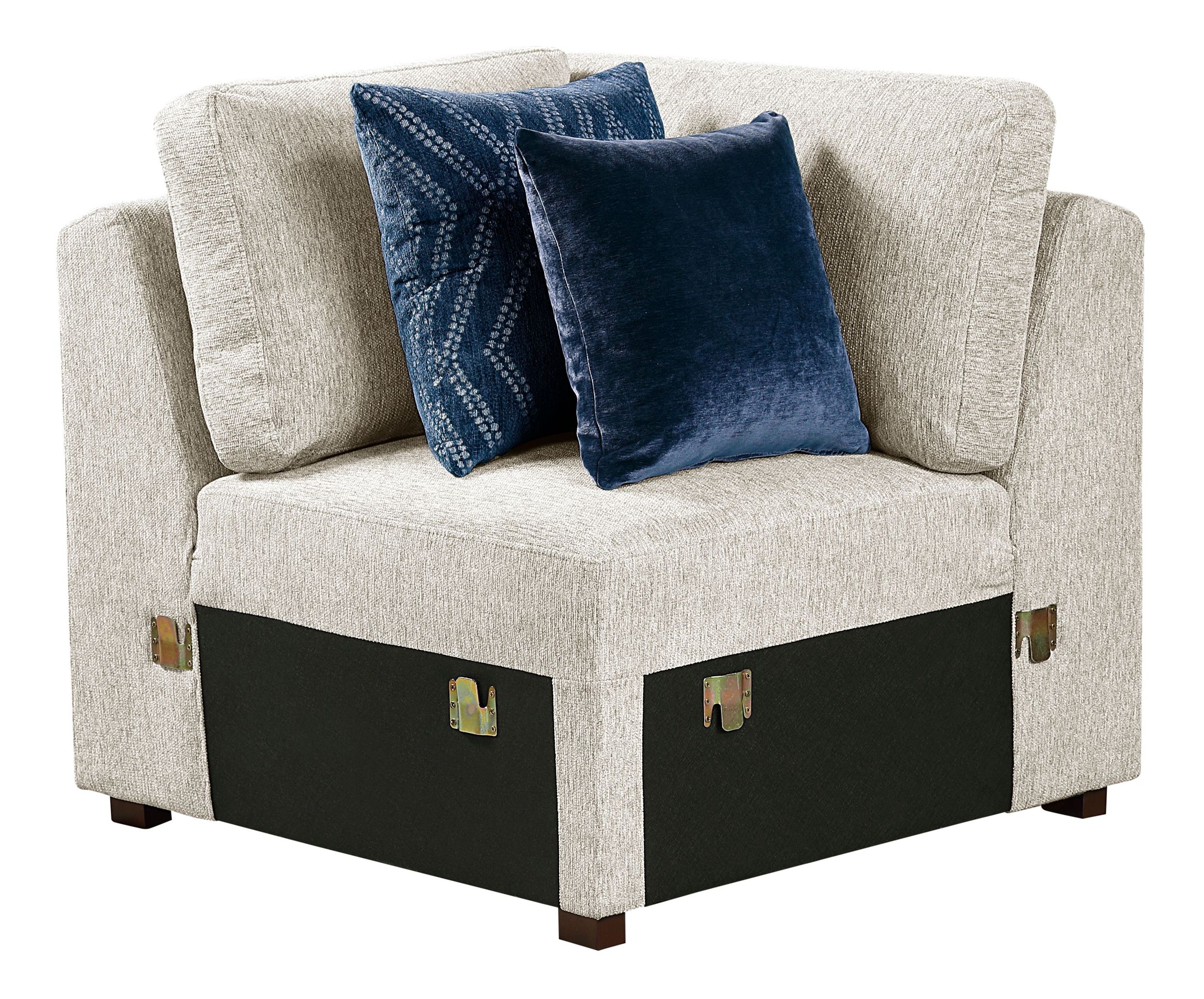 Isla L-Shaped Microfiber 3-Piece Modular Sectional with Pull-out Bed
