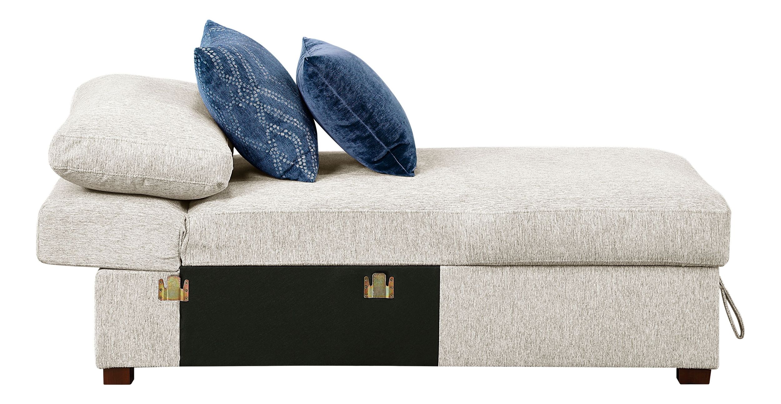 Isla Microfiber 2-Piece Modular Sectional Sofa with Reversible Chaise & Pull-out Bed