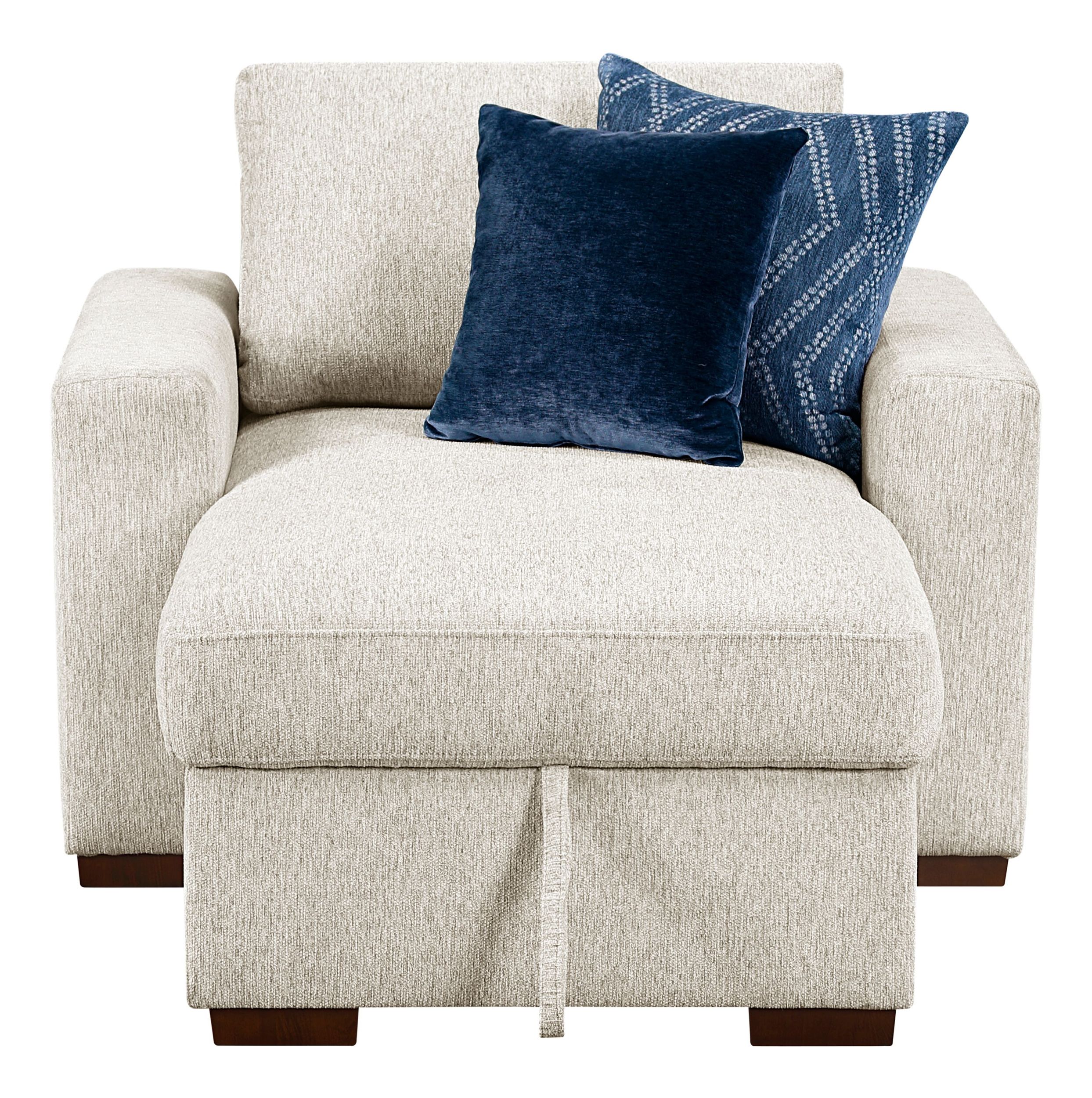 Isla Microfiber Convertible Modular Chaise Lounge with Arms & Hidden Storage