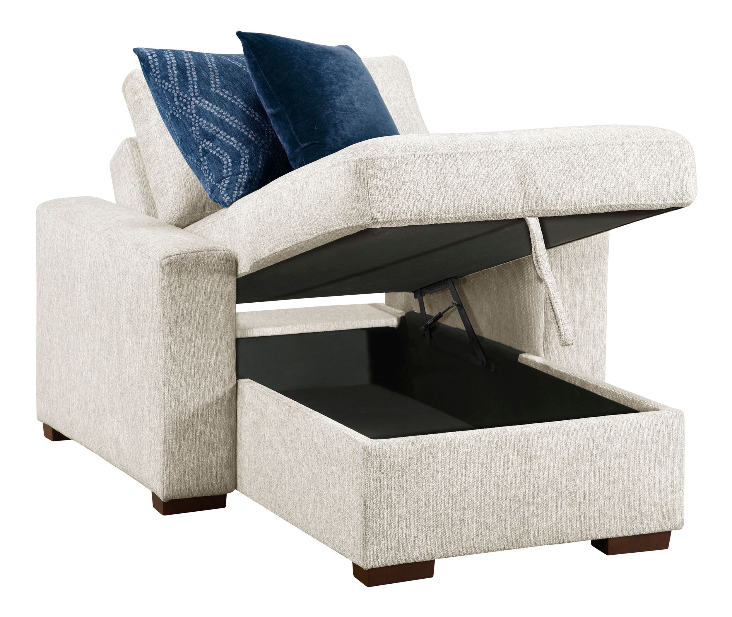 Isla Microfiber Convertible Modular Chaise Lounge with Arms & Hidden Storage