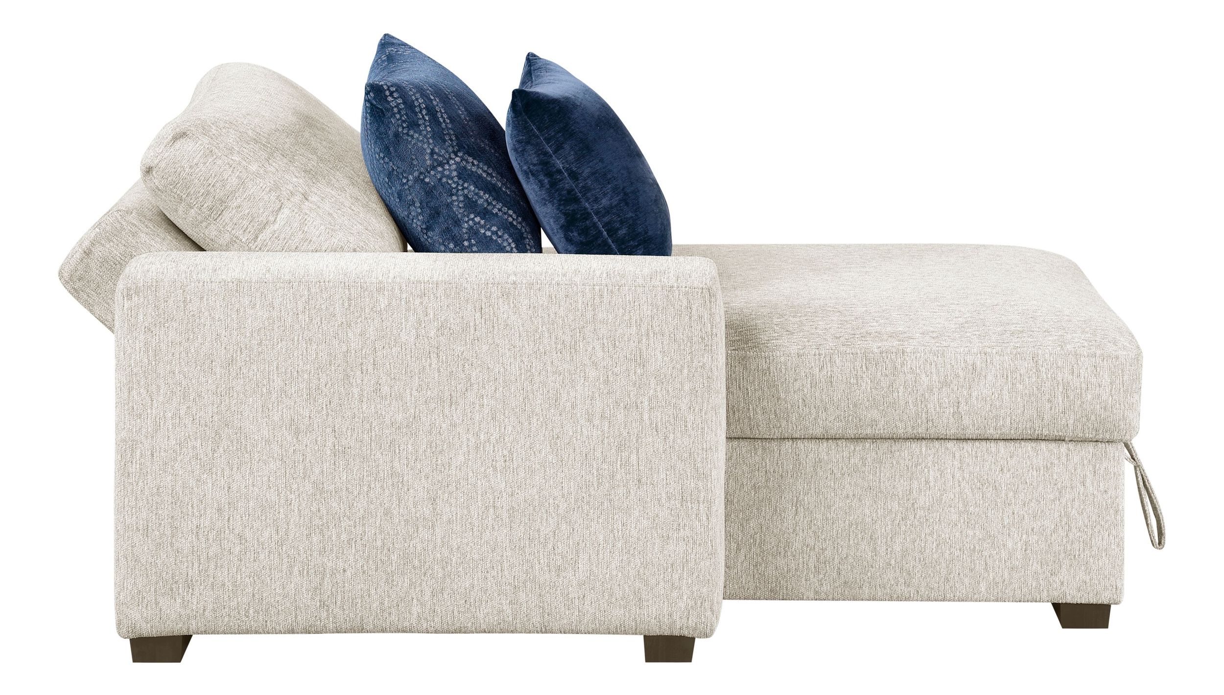 Isla Microfiber Convertible Modular Chaise Lounge with Arms & Hidden Storage