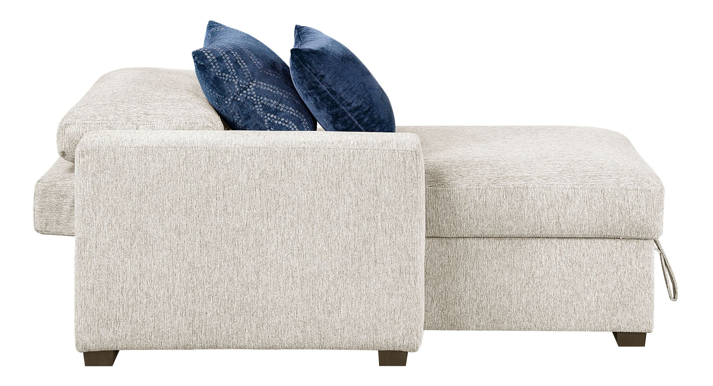 Isla Microfiber Convertible Modular Chaise Lounge with Arms & Hidden Storage