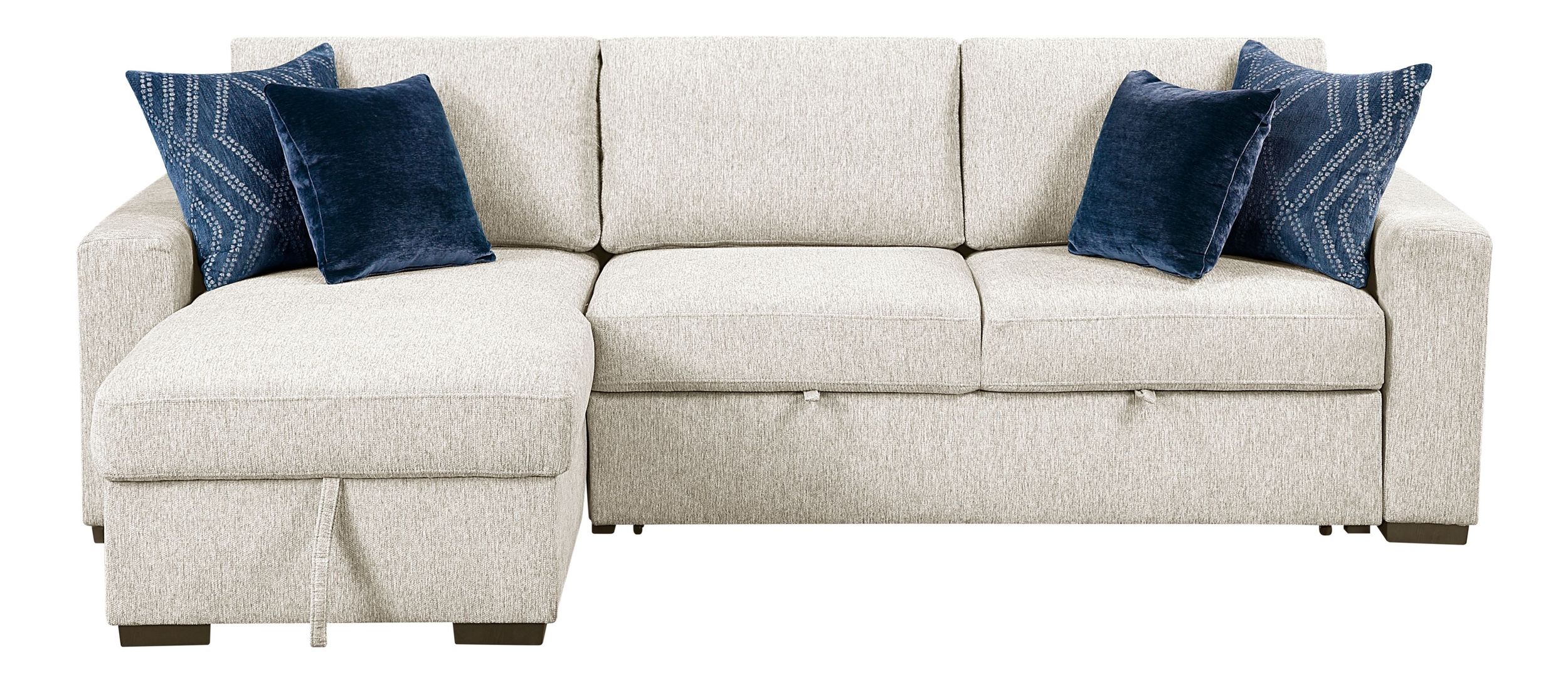 Isla Microfiber 2-Piece Modular Sectional Sofa with Reversible Chaise & Pull-out Bed