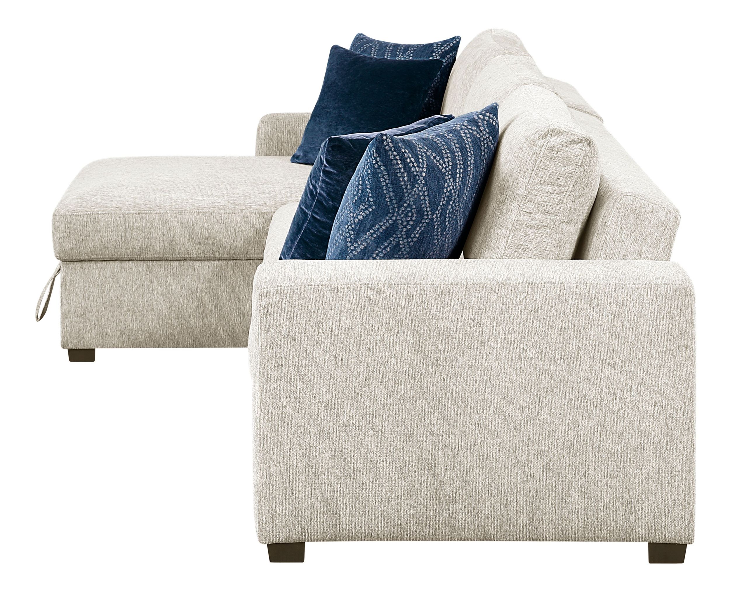 Isla Microfiber 2-Piece Modular Sectional Sofa with Reversible Chaise & Pull-out Bed