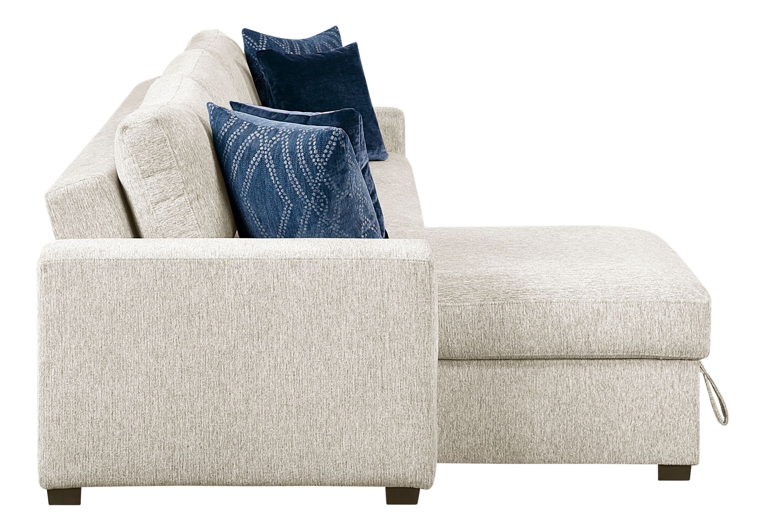 Isla Microfiber 2-Piece Modular Sectional Sofa with Reversible Chaise & Pull-out Bed