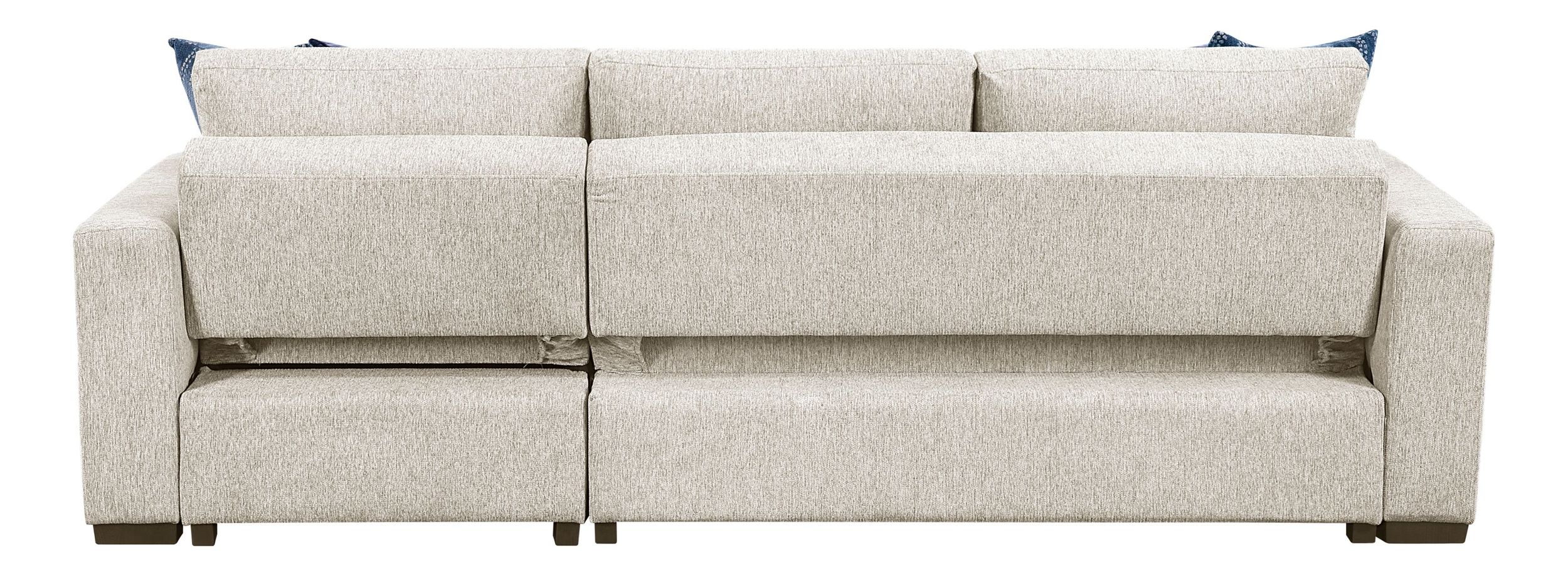 Isla Microfiber 2-Piece Modular Sectional Sofa with Reversible Chaise & Pull-out Bed
