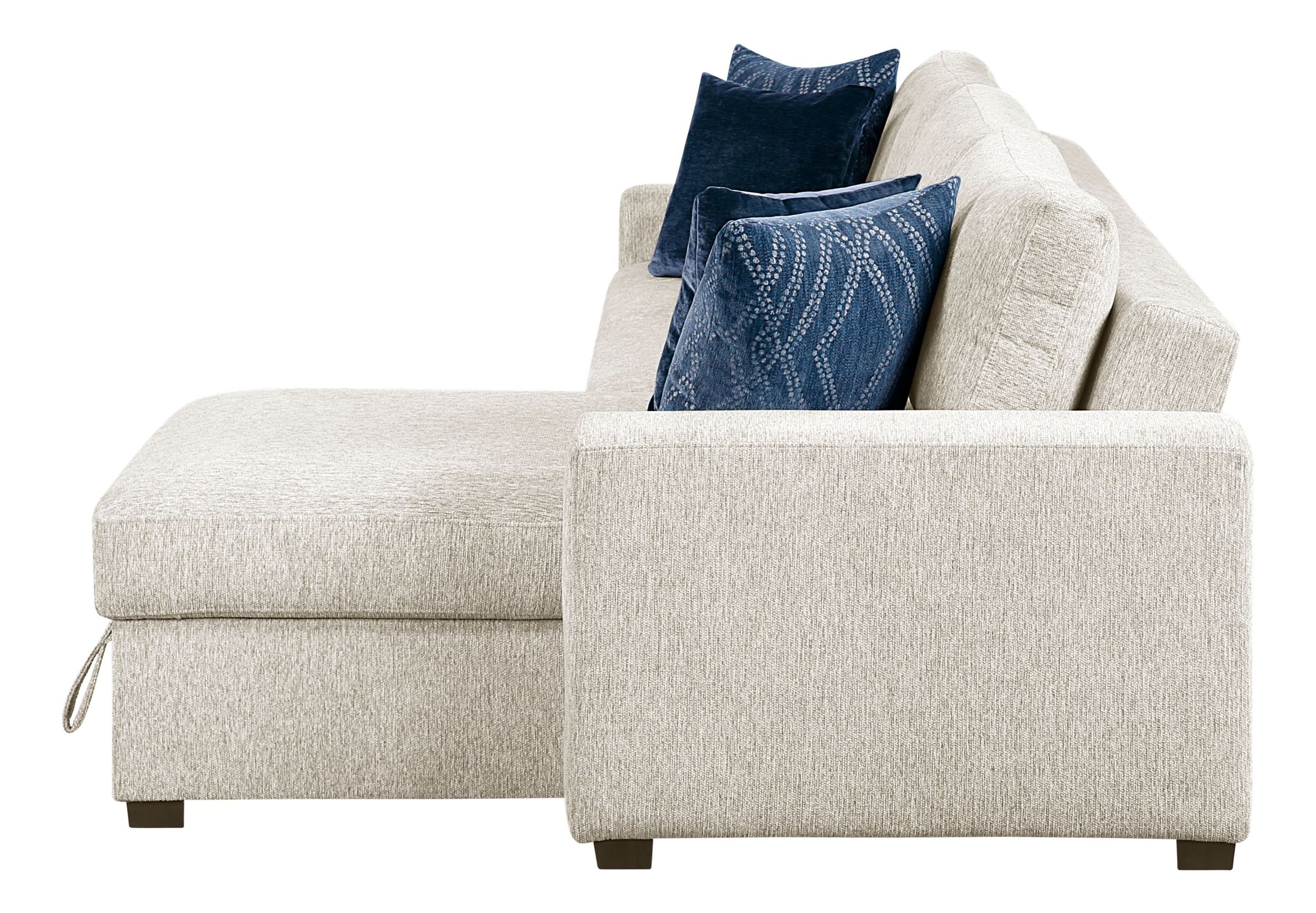Isla Microfiber 2-Piece Modular Sectional Sofa with Reversible Chaise & Pull-out Bed