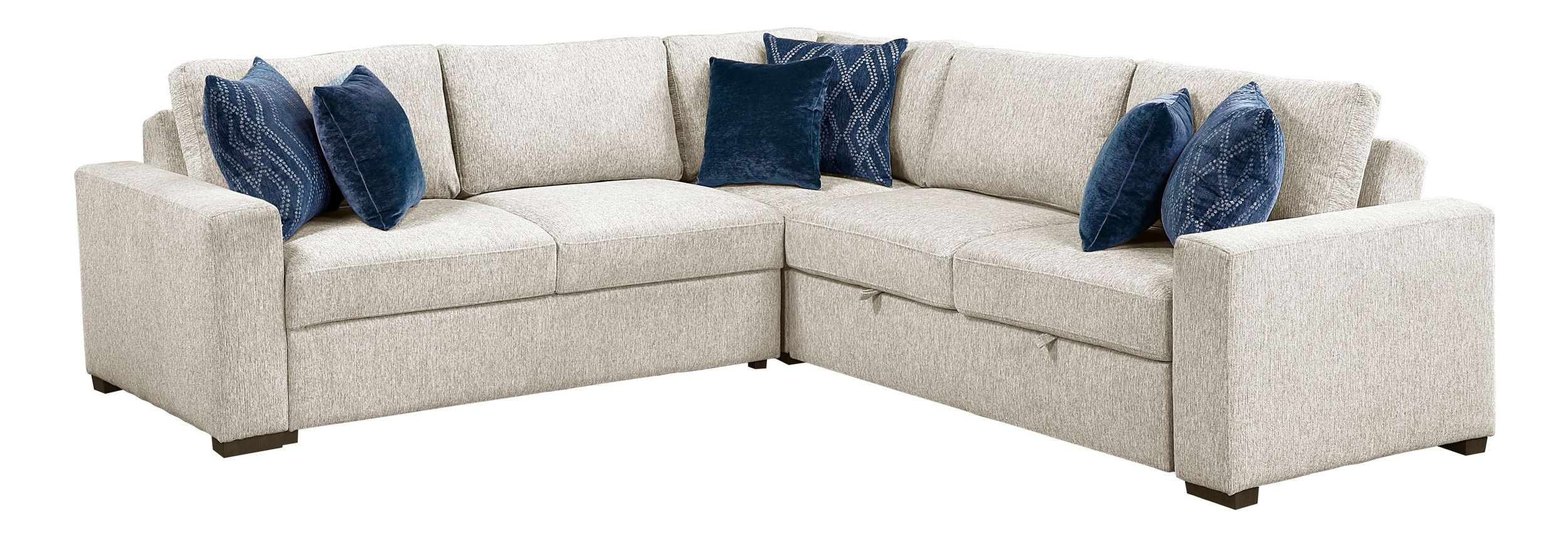 Isla L-Shaped Microfiber 3-Piece Modular Sectional with Pull-out Bed