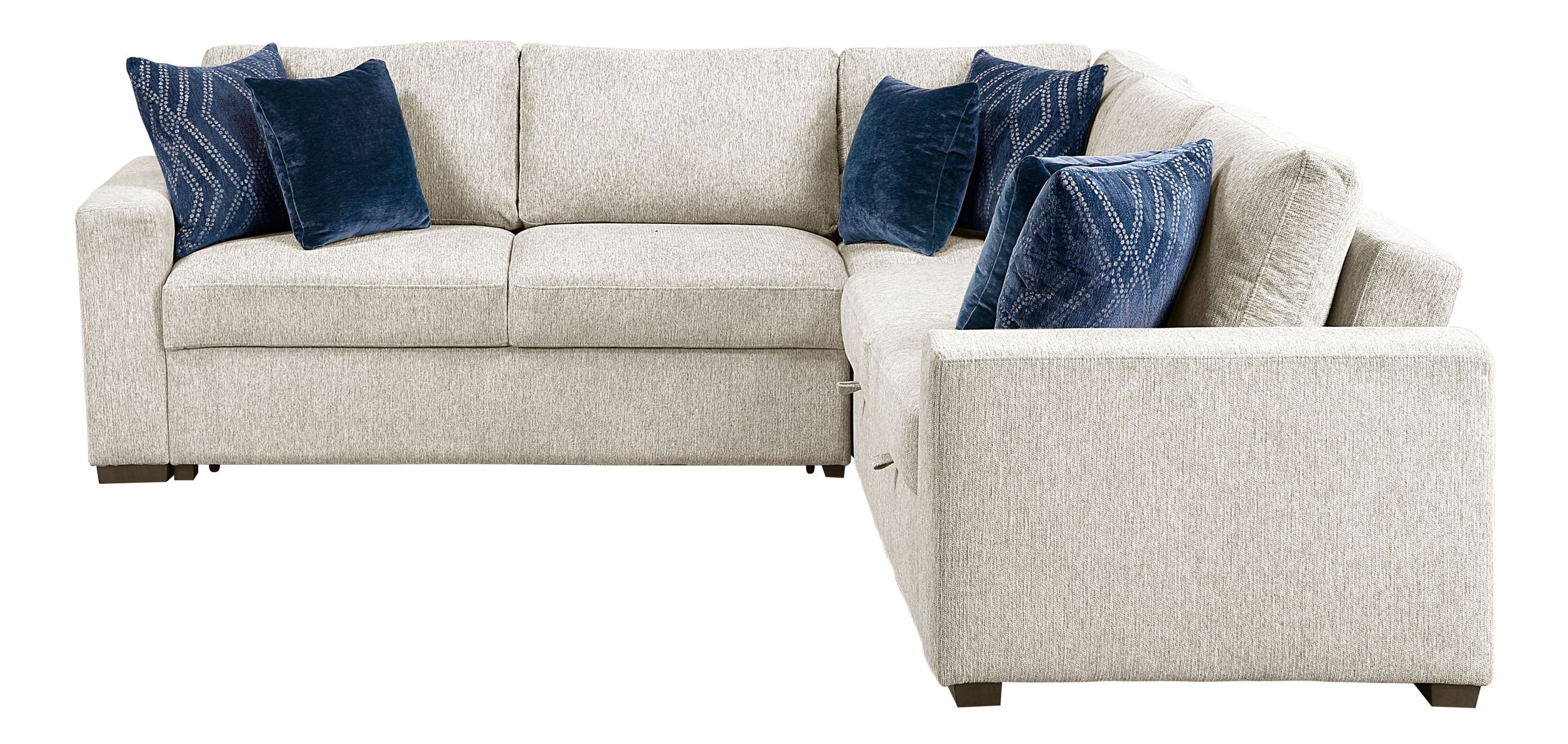 Isla L-Shaped Microfiber 3-Piece Modular Sectional with Pull-out Bed