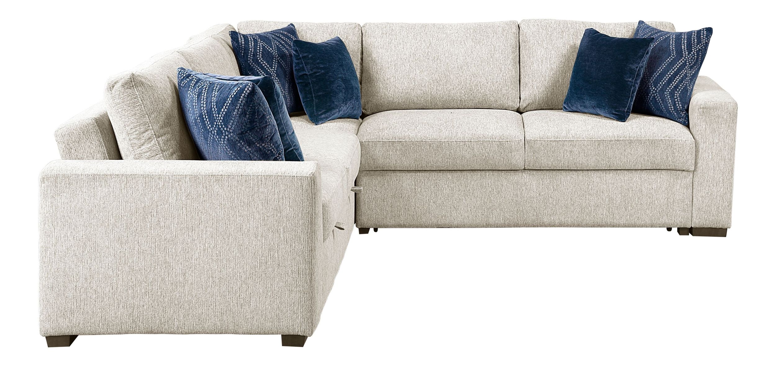 Isla L-Shaped Microfiber 3-Piece Modular Sectional with Pull-out Bed