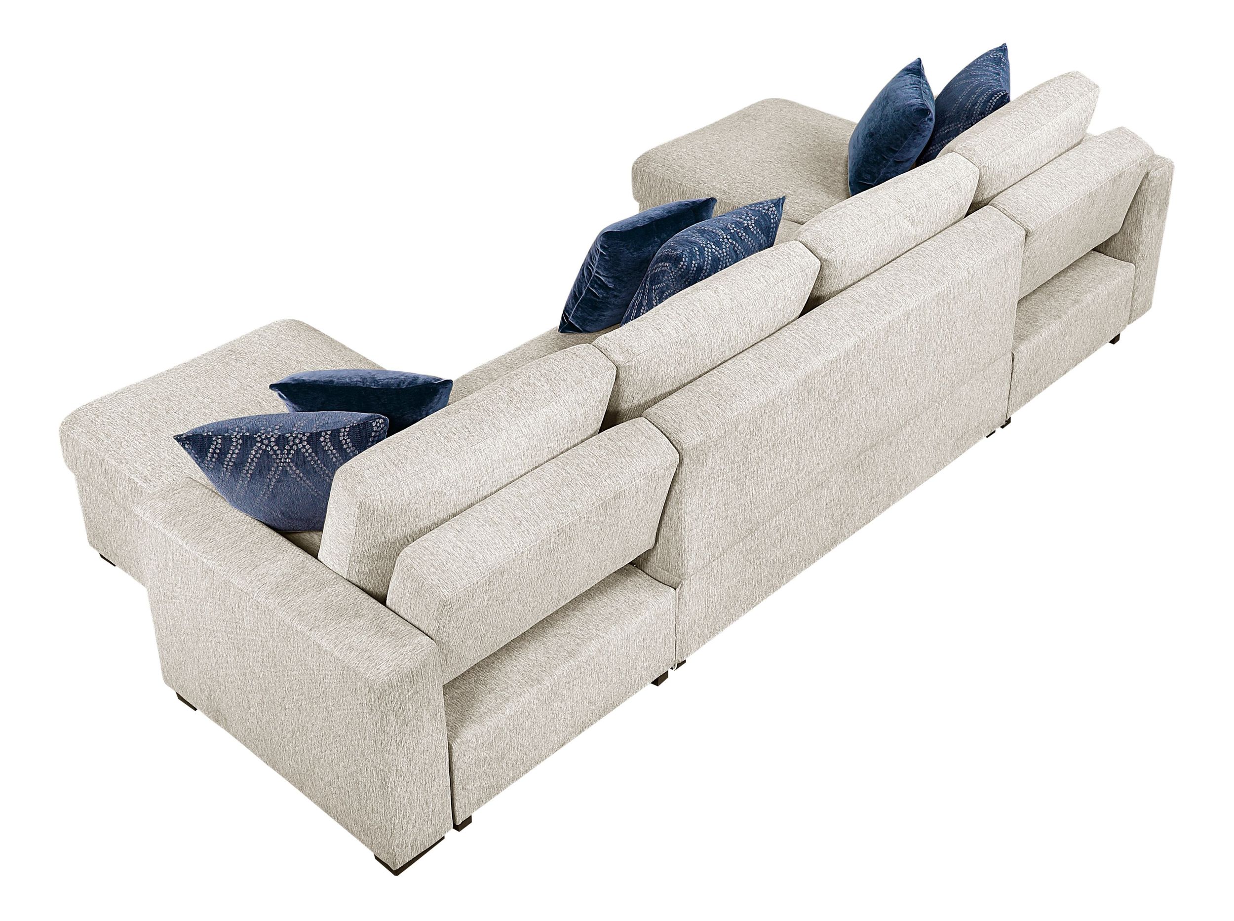 Isla U-Shaped Microfiber 3-Piece Double Chaise Modular Sectional
