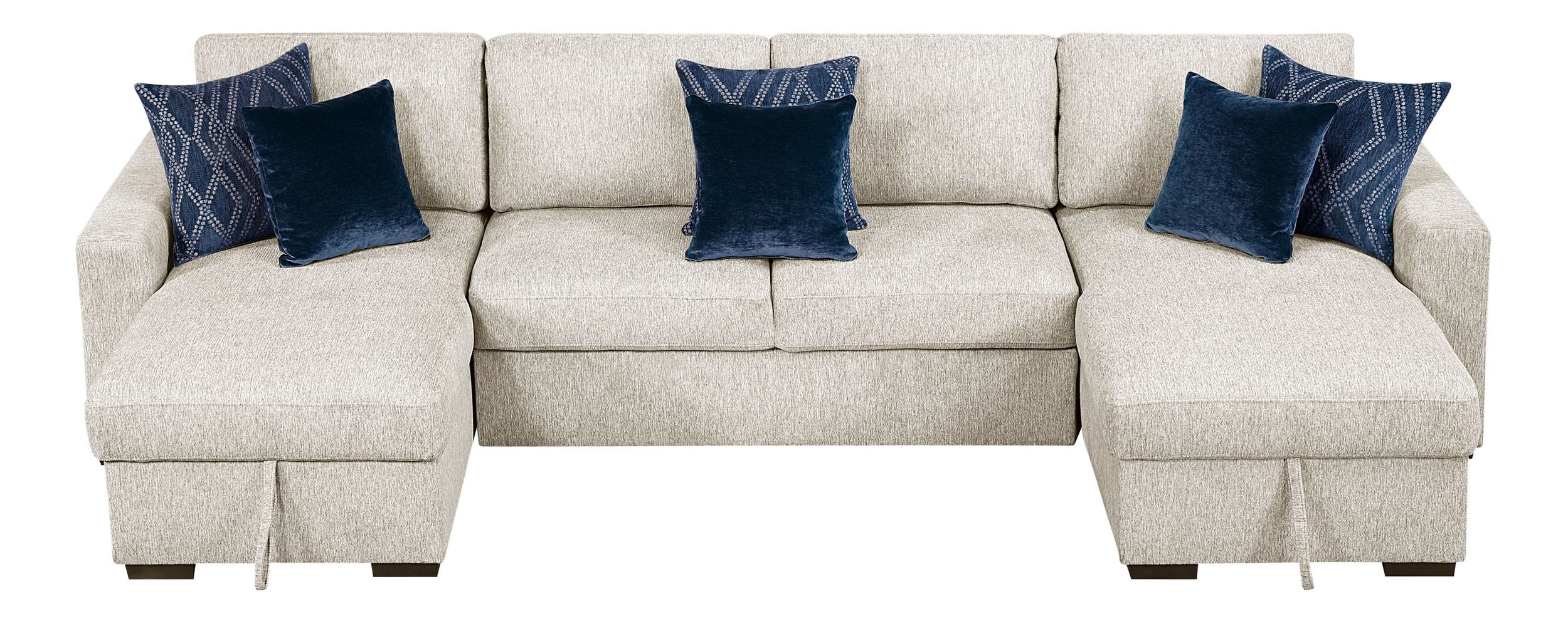 Isla U-Shaped Microfiber 3-Piece Double Chaise Modular Sectional