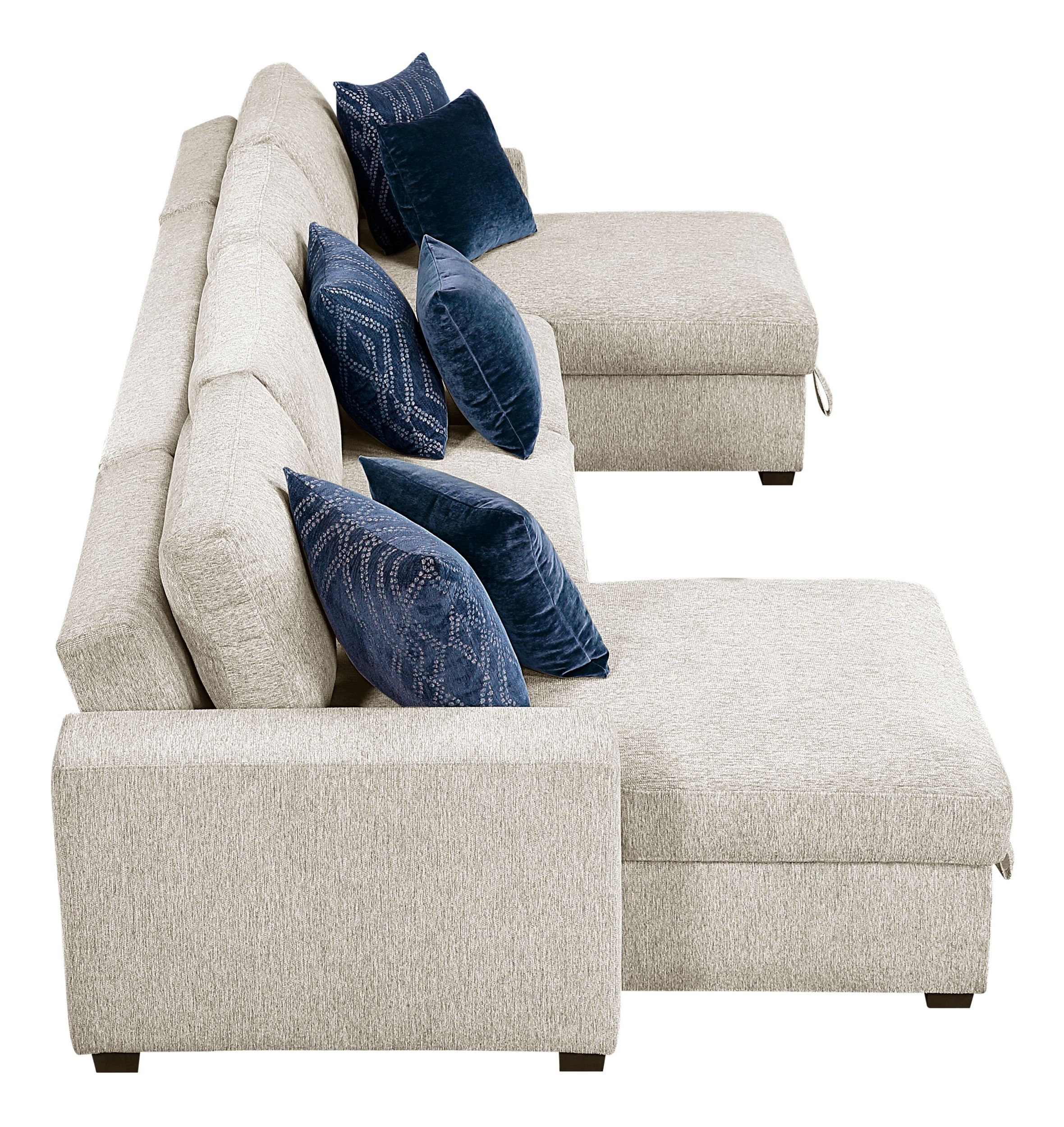 Isla U-Shaped Microfiber 3-Piece Double Chaise Modular Sectional