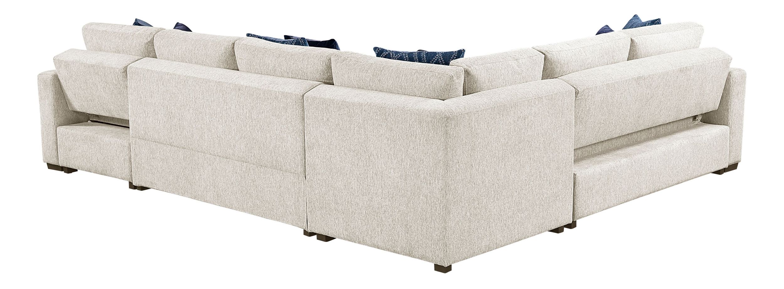 Isla U-Shaped Microfiber 4-Piece Modular Sectional with Reversible Chaise & Pull-out Bed