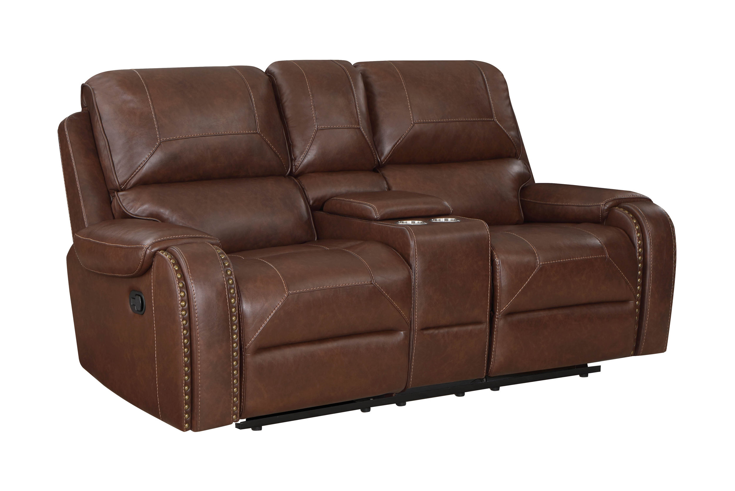 Newnan Faux Leather Double Reclining Living Room Set