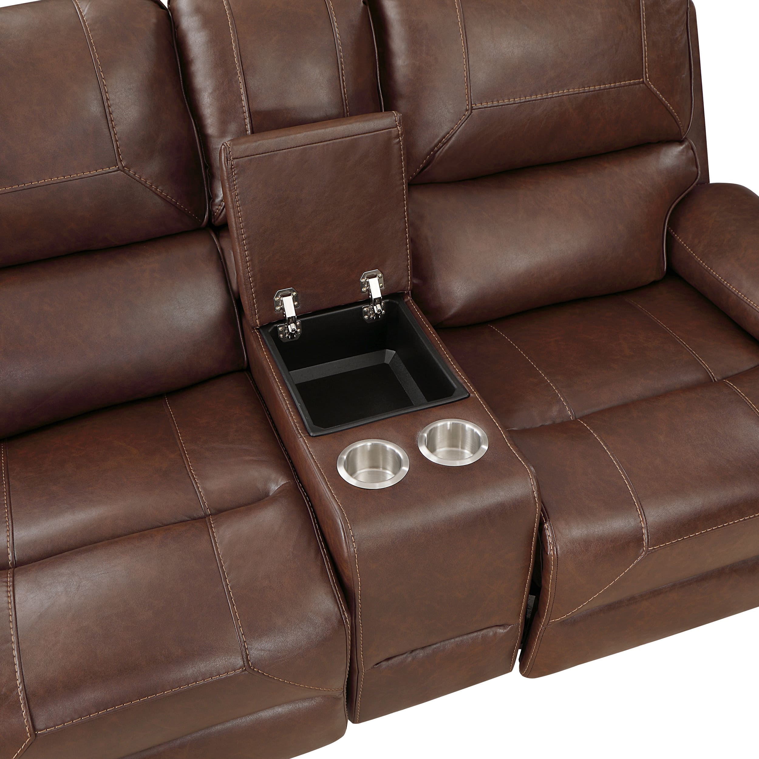 Newnan Faux Leather Double Reclining Living Room Set