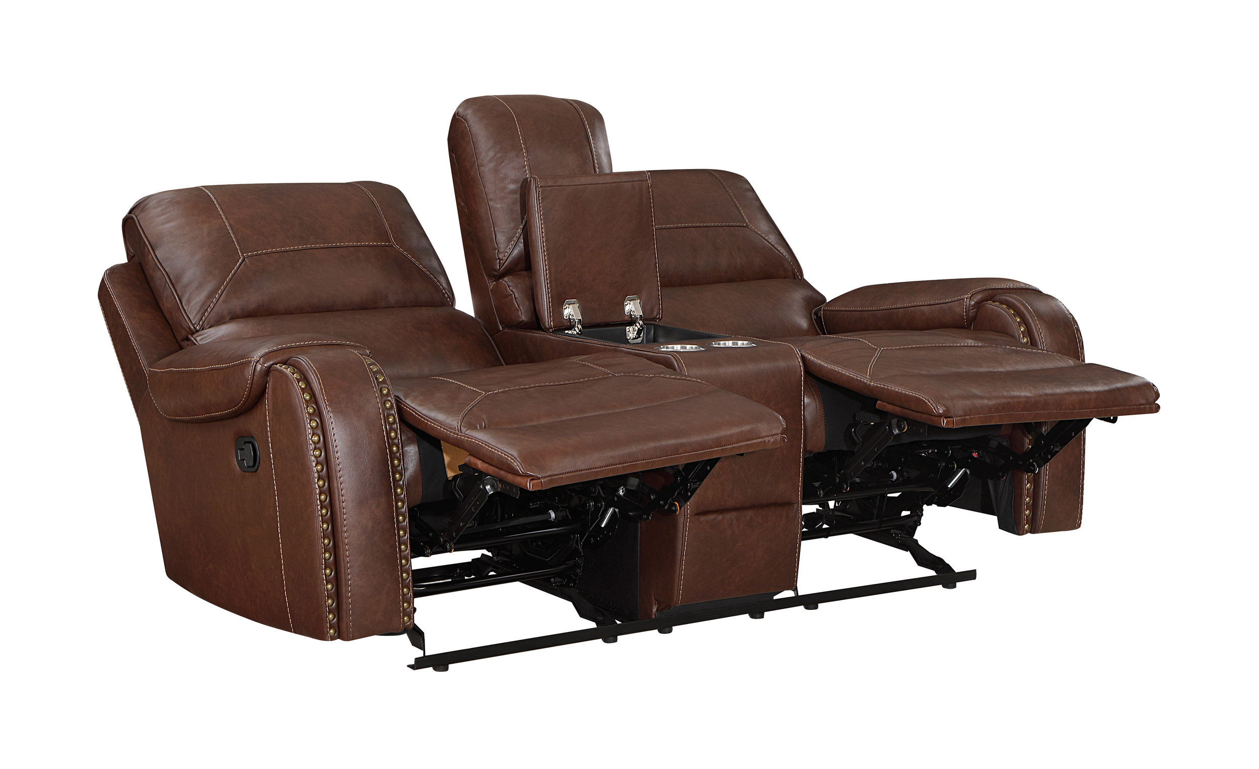 Newnan Faux Leather Double Reclining Living Room Set