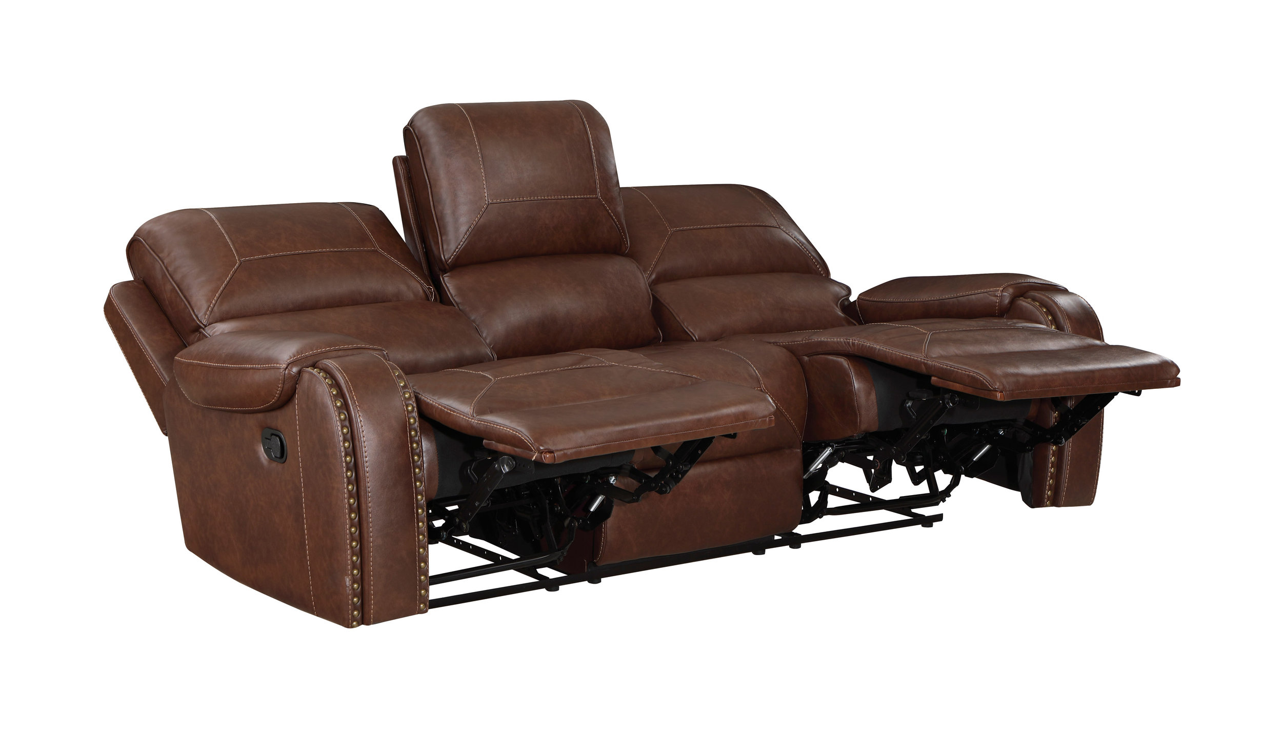 Newnan Faux Leather Double Reclining Sofa