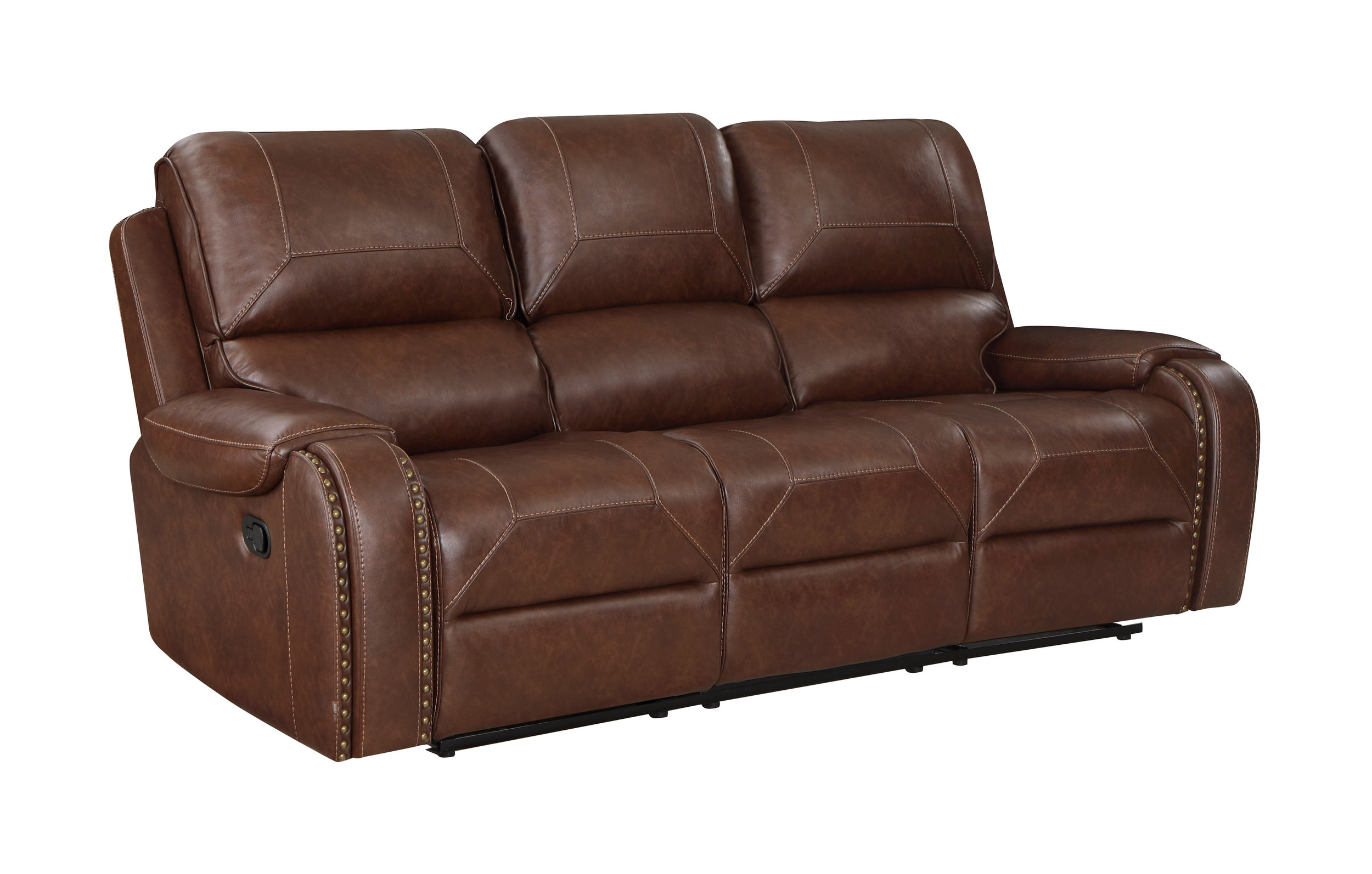 Newnan Faux Leather Double Reclining Living Room Set